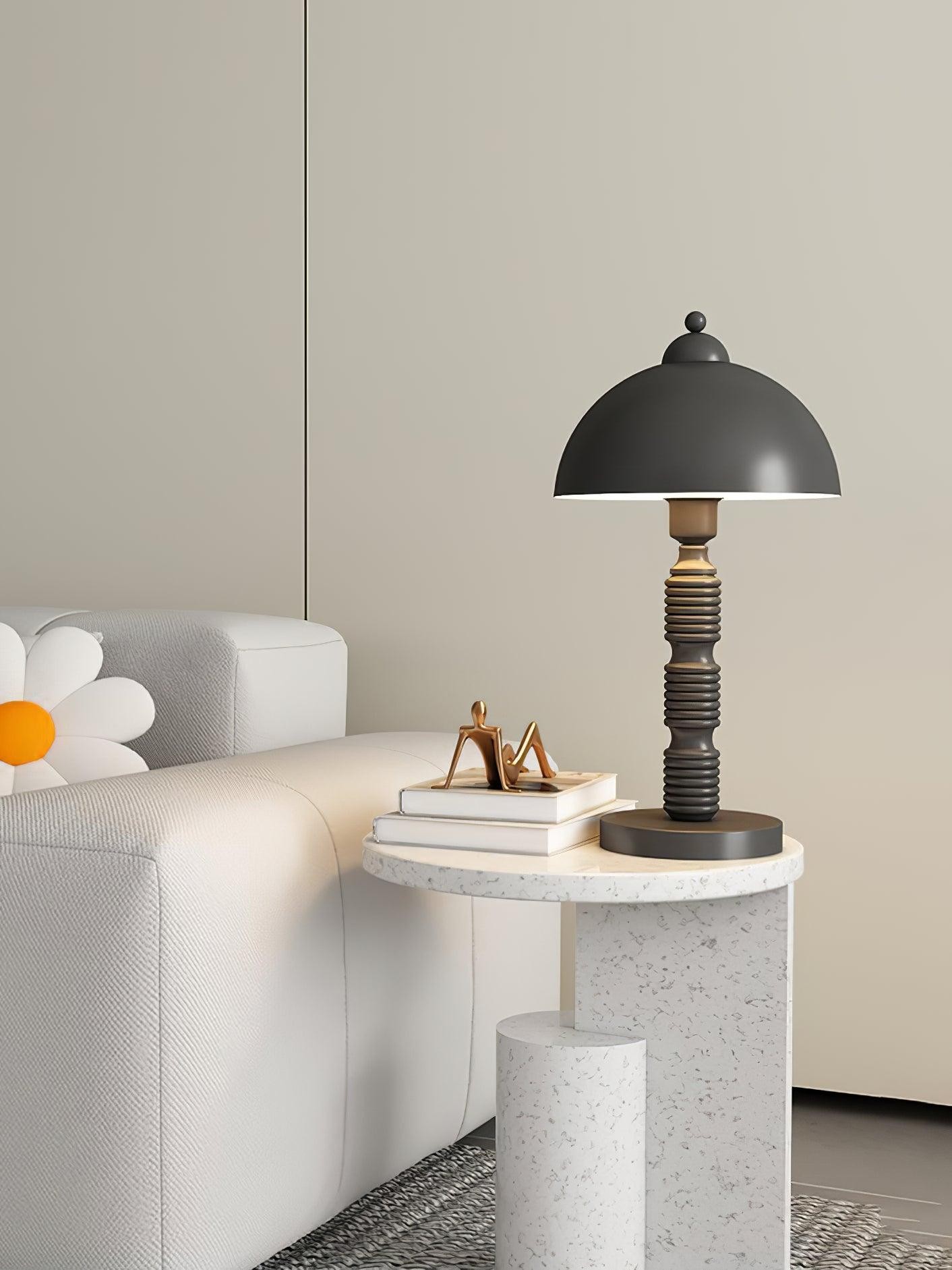 Nordic Iron Round Shade Pleated Base Table Lamp M360
