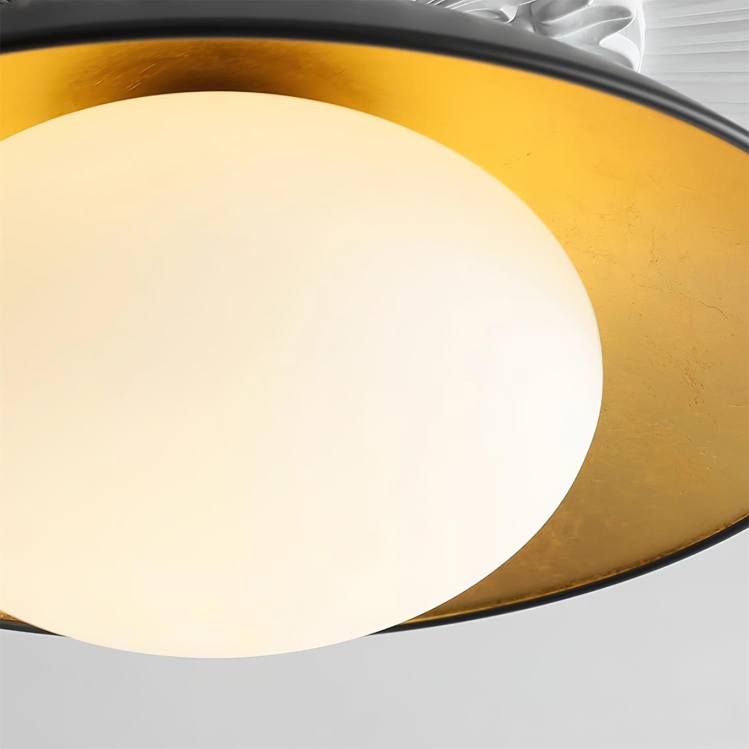 French Retro Flying Saucer Bowl Ceiling Light M236