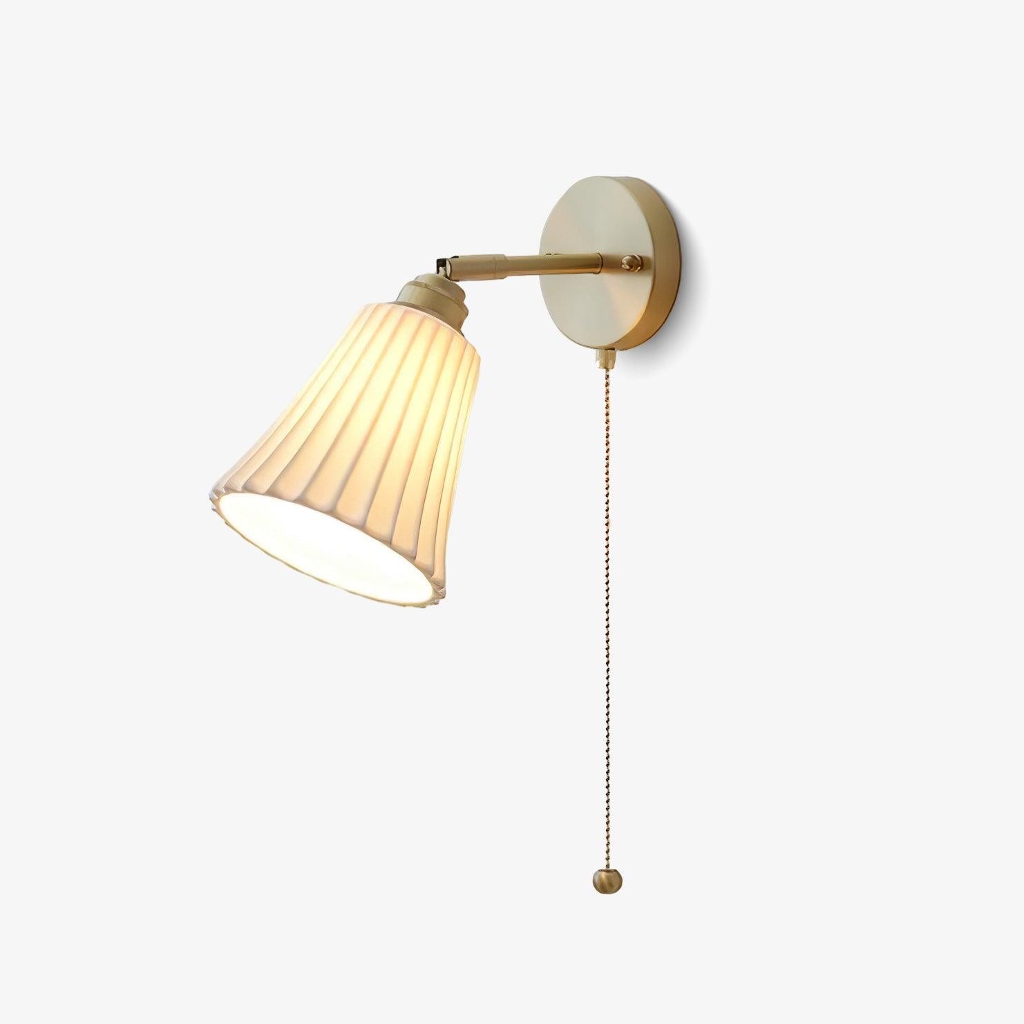 Modern Pull Cord Metal Ceramics Indoor Wall Lamp for Bedroom M506