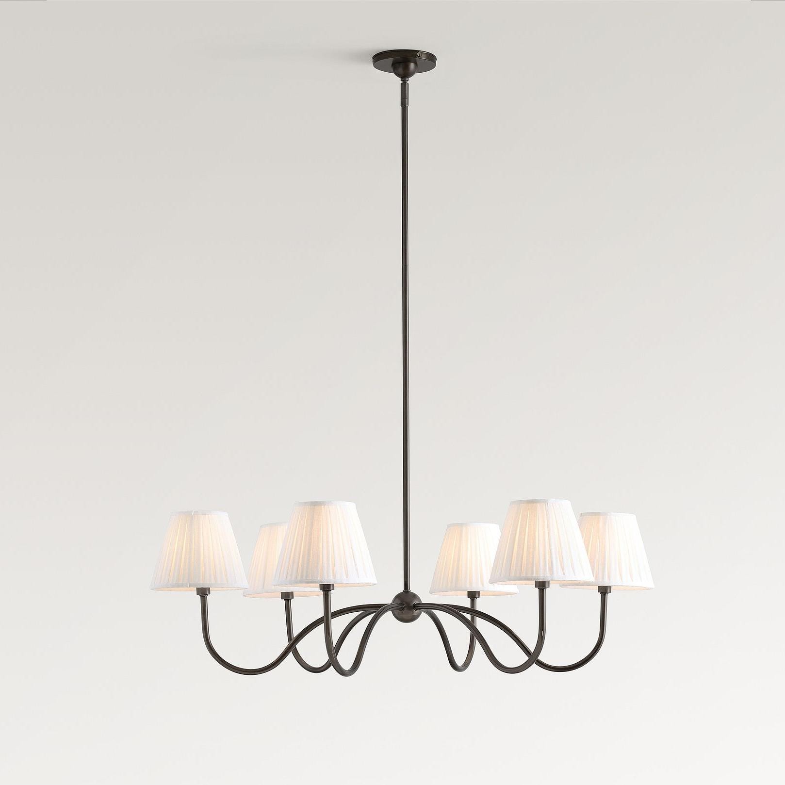 Luvora Modern Multi-Head Pleated Shade Chandelier - Stylish Fabric Ceiling Fixture T035