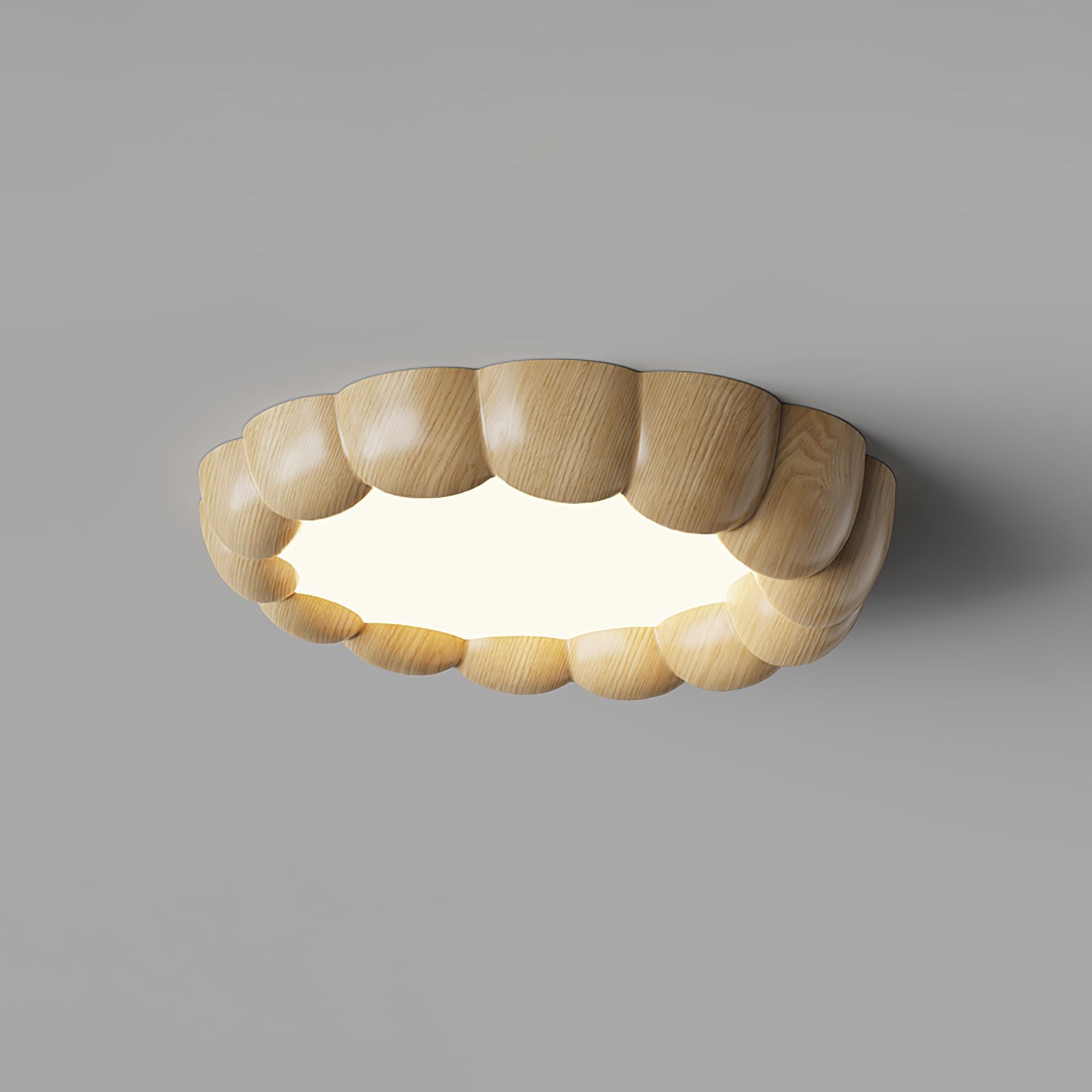 Faux Wood Ripple Ceiling Lamp M559