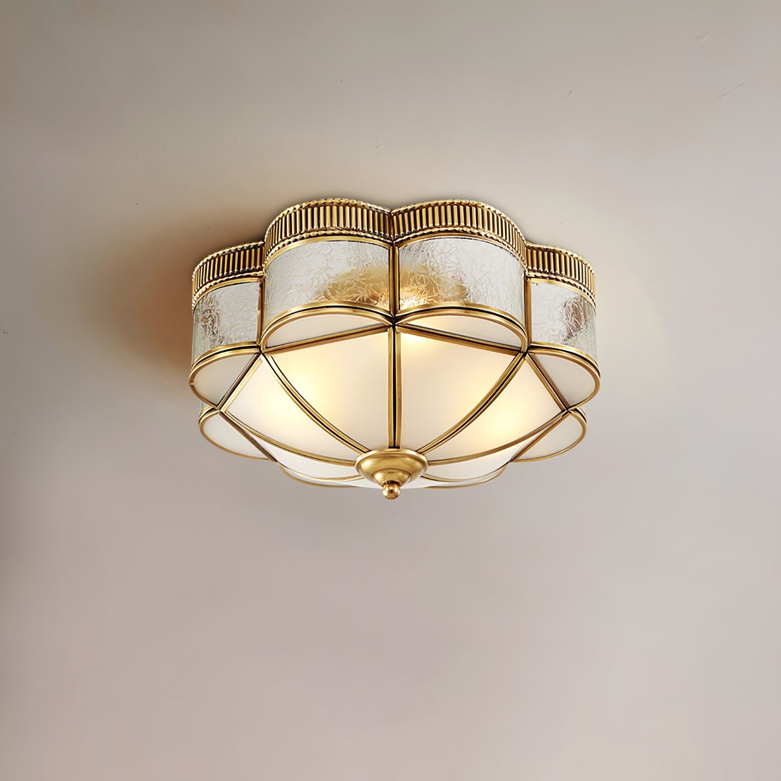 Brass Domed Flush Ceiling Lamp M572