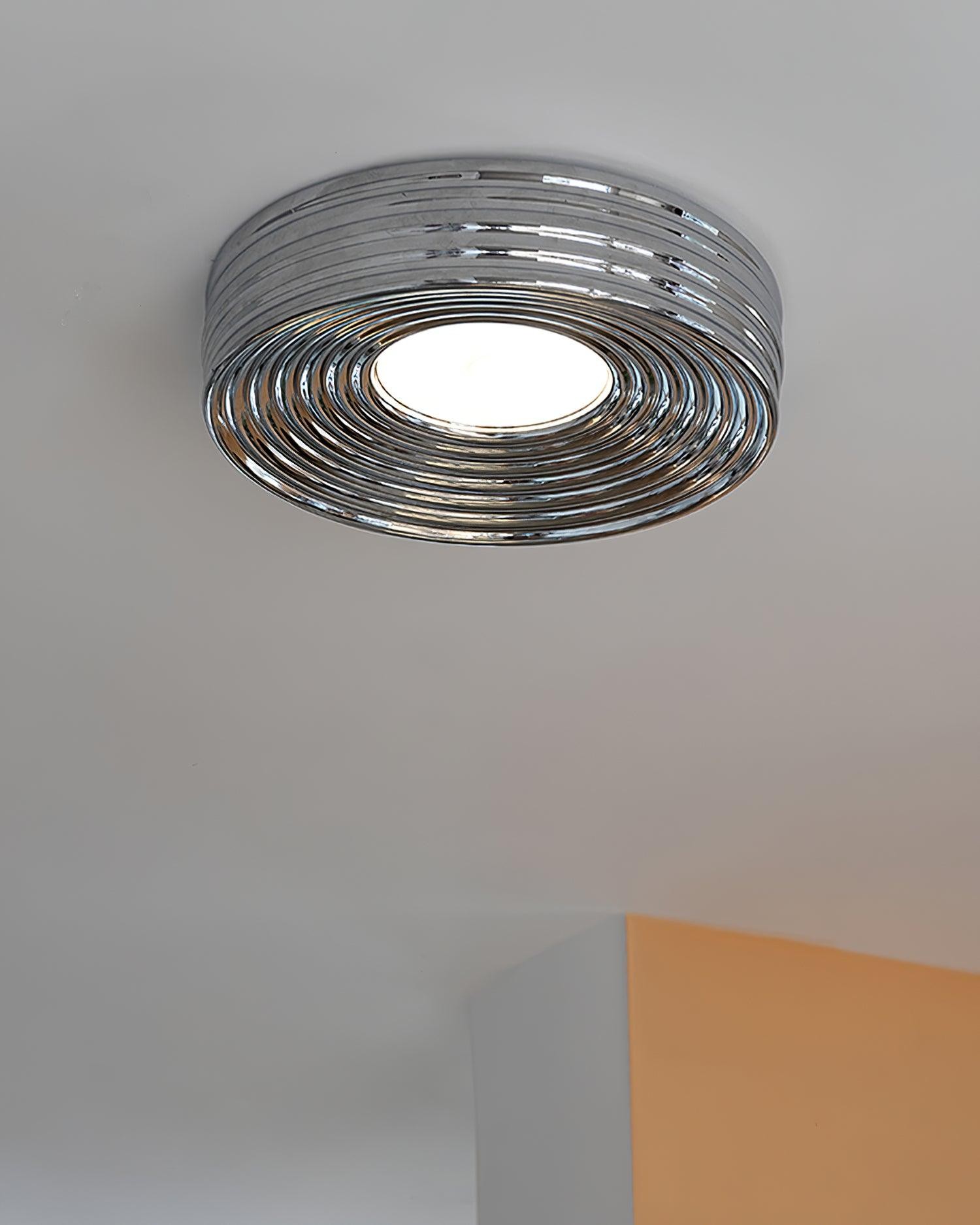 Cream Ribbed Three-color Changing Ceiling Light M392