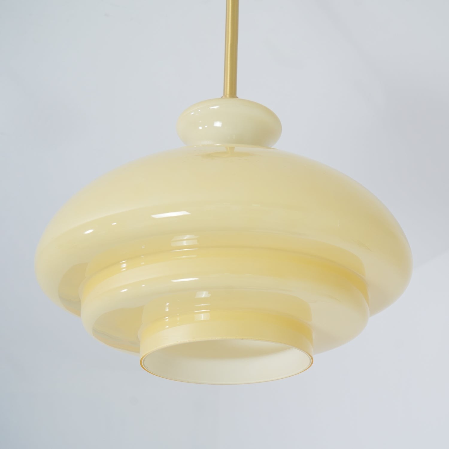Round Yellow Stylish Simple Glass Pendant Lamp M36