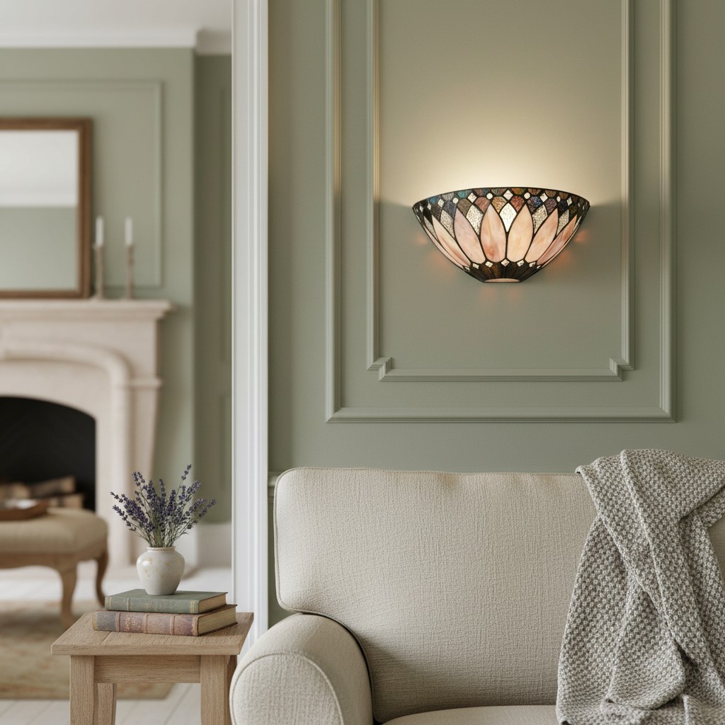 TF Brooklyn Elegant Wall Light - Art Deco Glass Wall Sconce for Living Room or Hallway T639