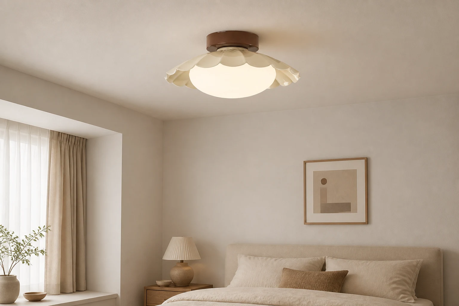 Lampa sufitowa Pluvoria w nowoczesnej scenerii pokoju lifestylowego