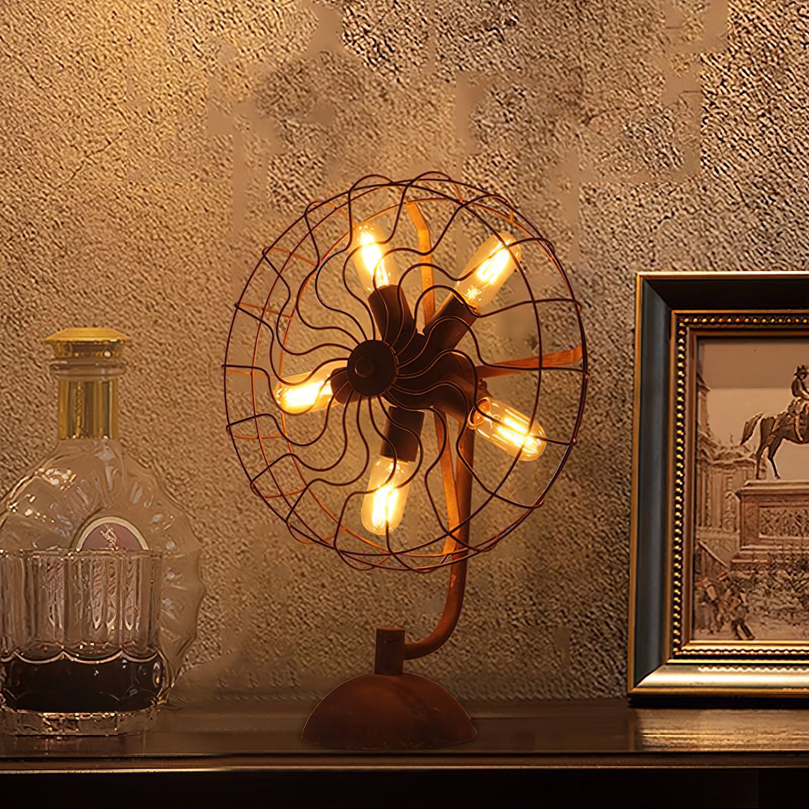 Old Style Fan Table Lamp D464