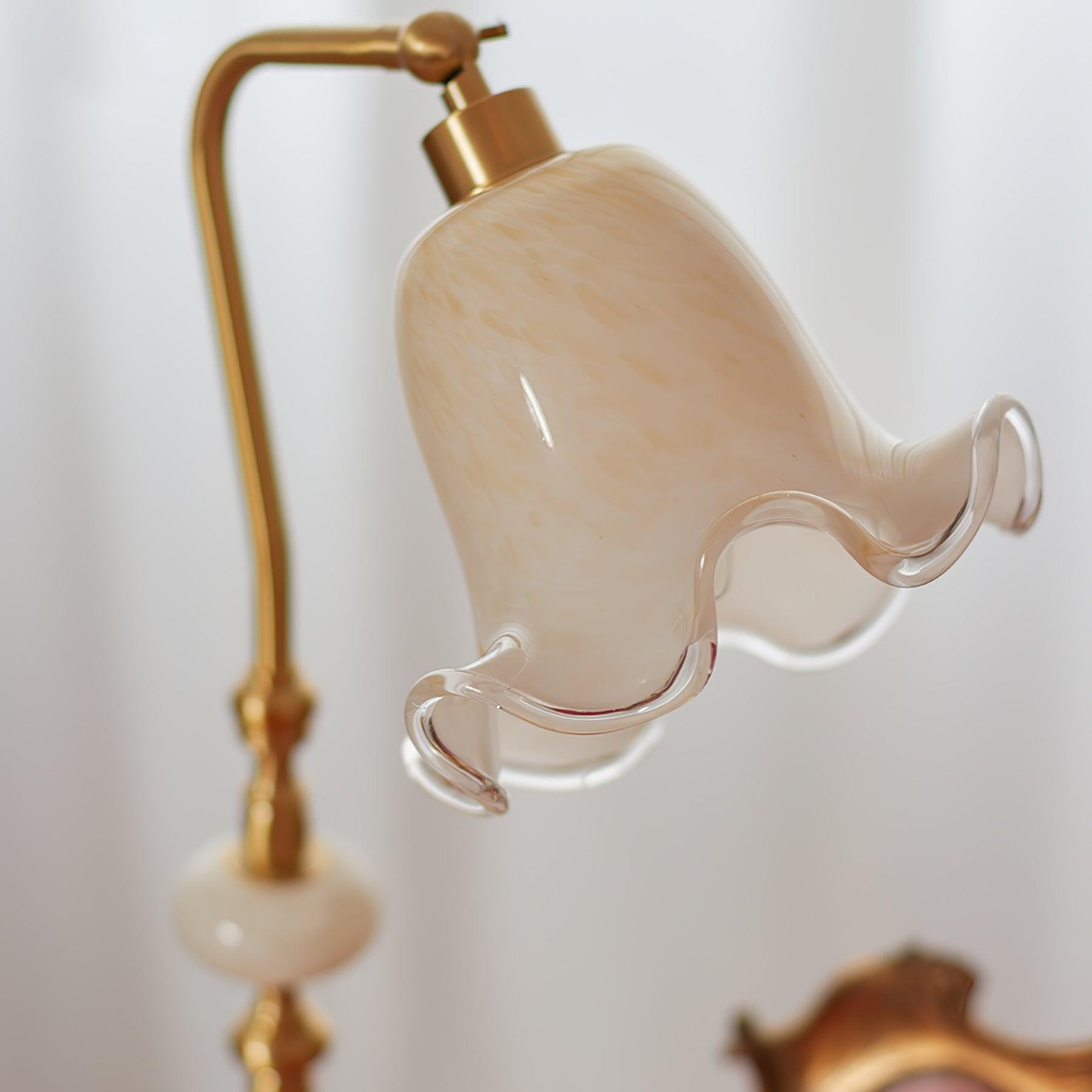 Classic Stylish White Tulip Brass Table Lamp M07