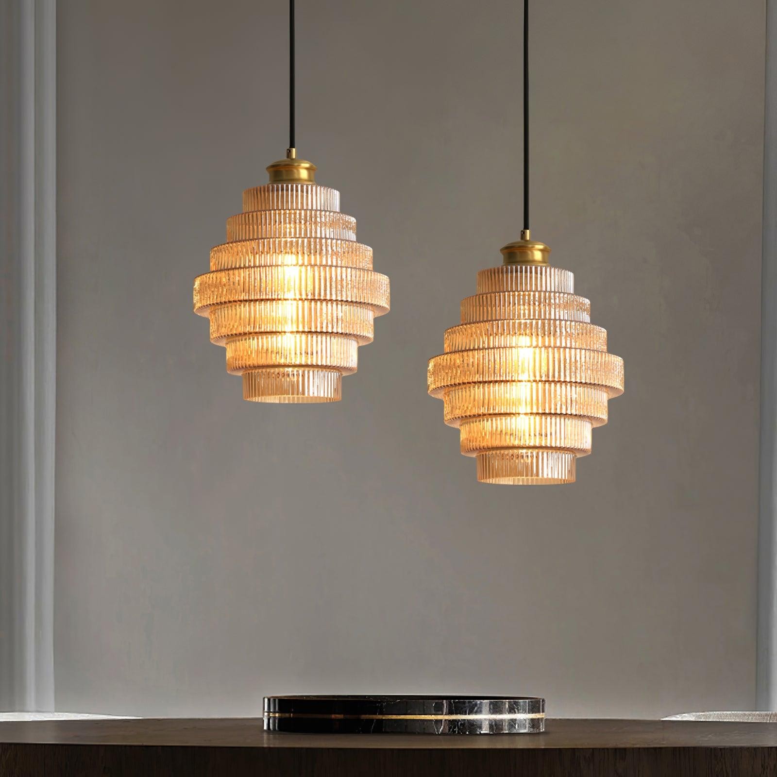 Modern Creative Pleated Design Glass Pendant Lamp M147
