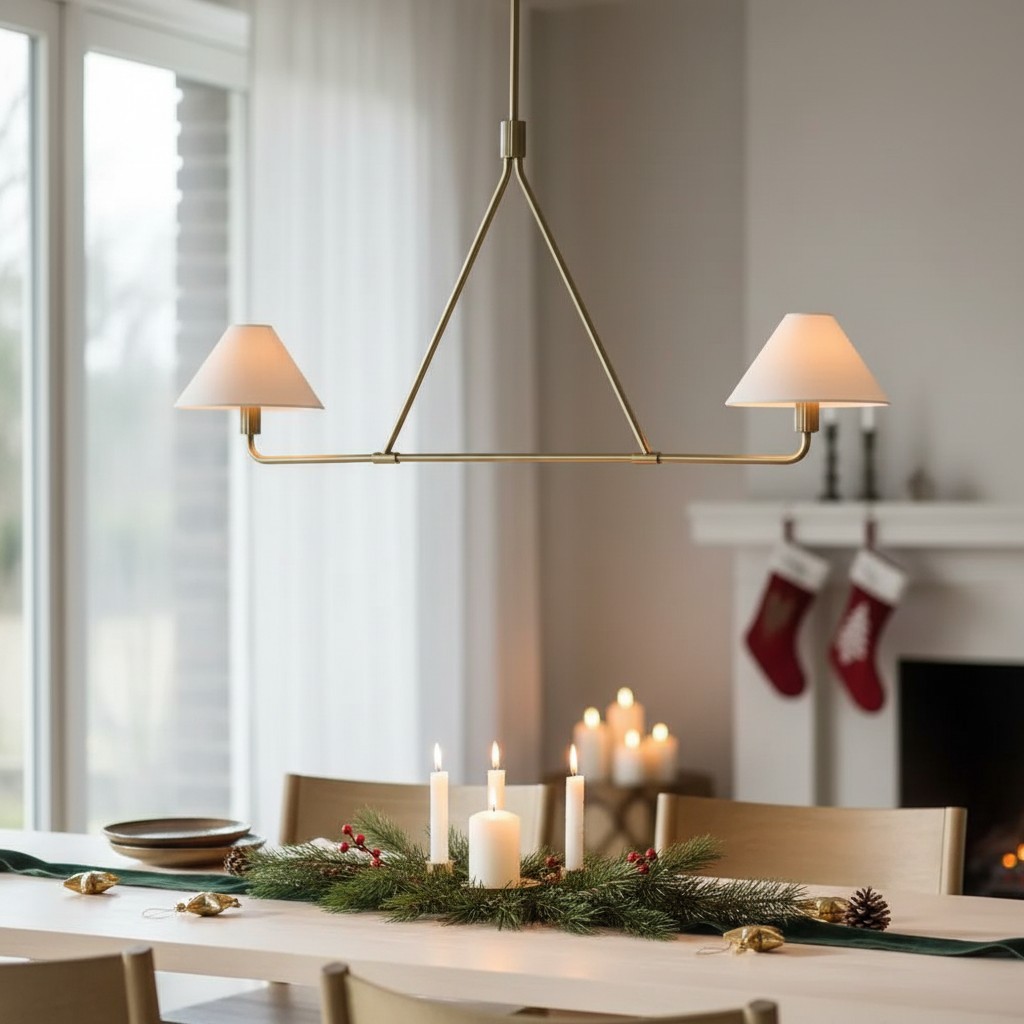 Diora Sleek Metal & Fabric Chandelier for Dining Room T038
