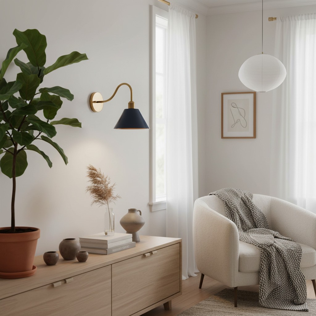 Narix Tapered Metal Wall Sconce - Clean Industrial Design in Contemporary Style for Bedroom T543