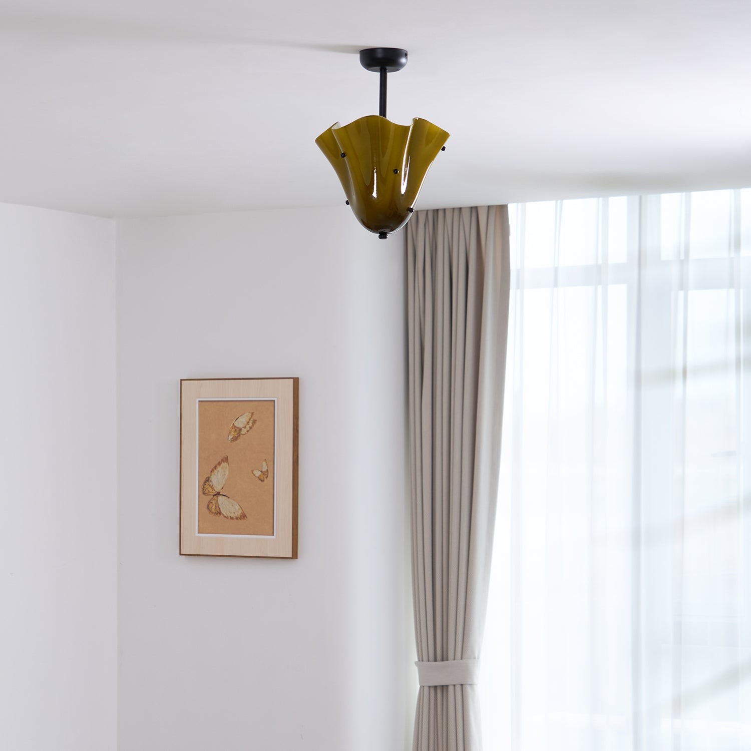 Bellina Decorative Glass Ceiling Light - Modern Sculptural Flush Mount T282