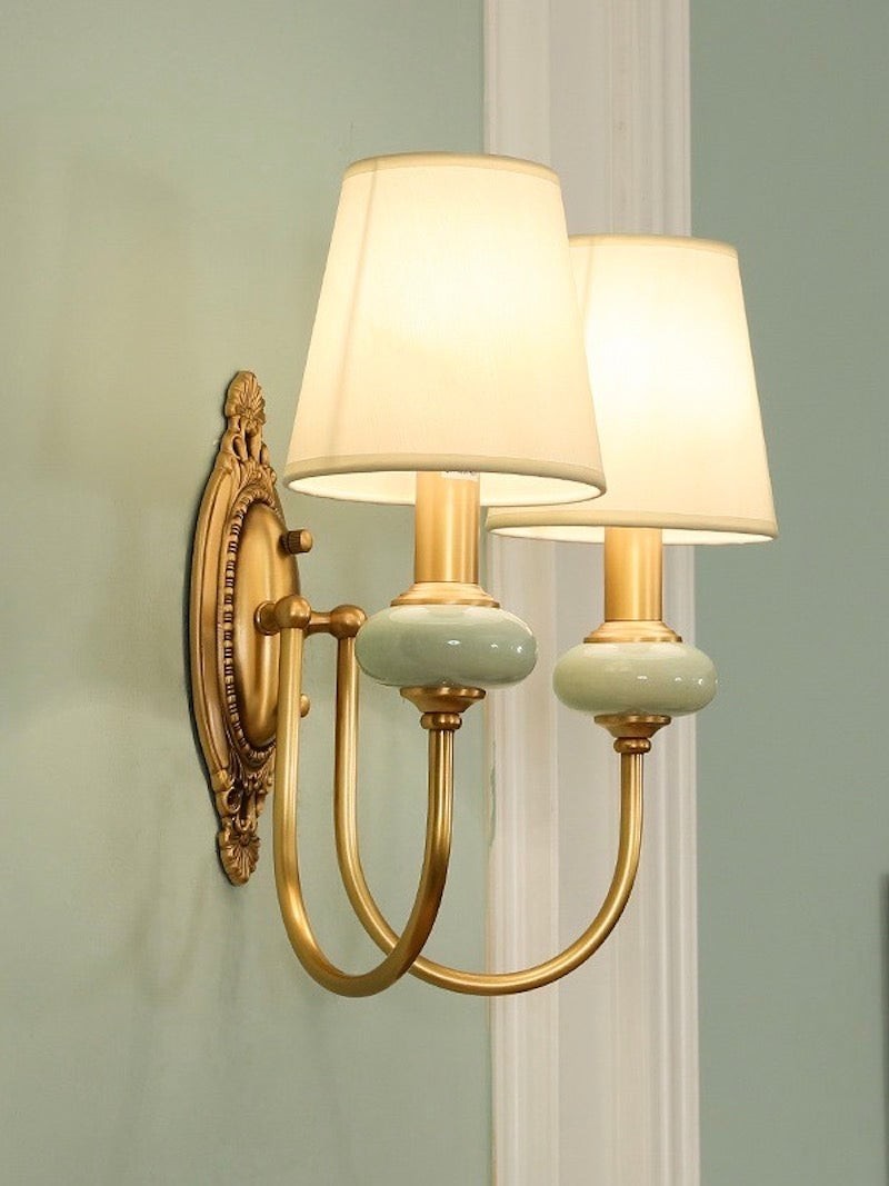 Elaris Elegant Fabric Copper Wall Sconce – Luxury European Style T447