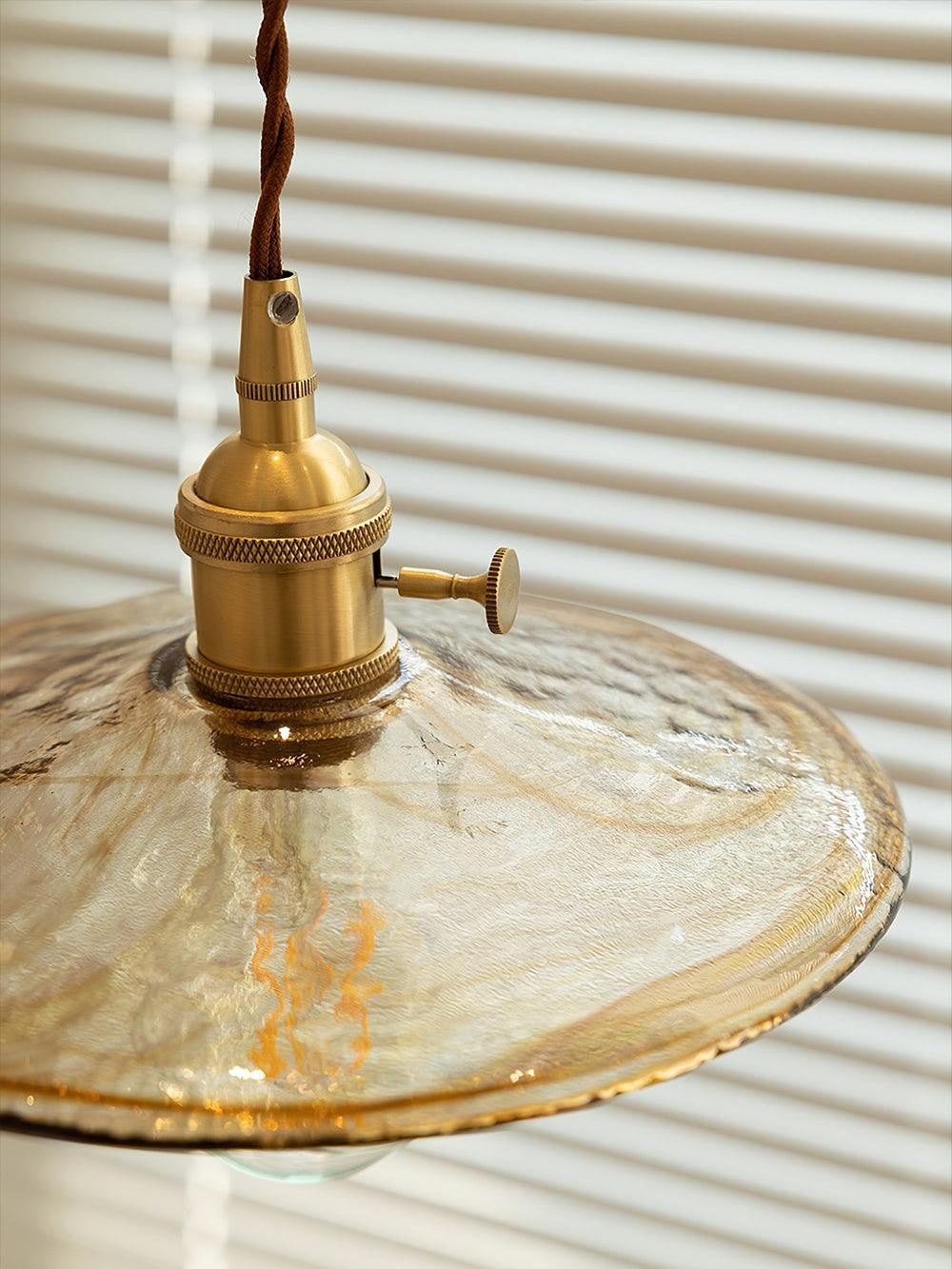 Brass Vintage Clear Glass Pendant Light M34