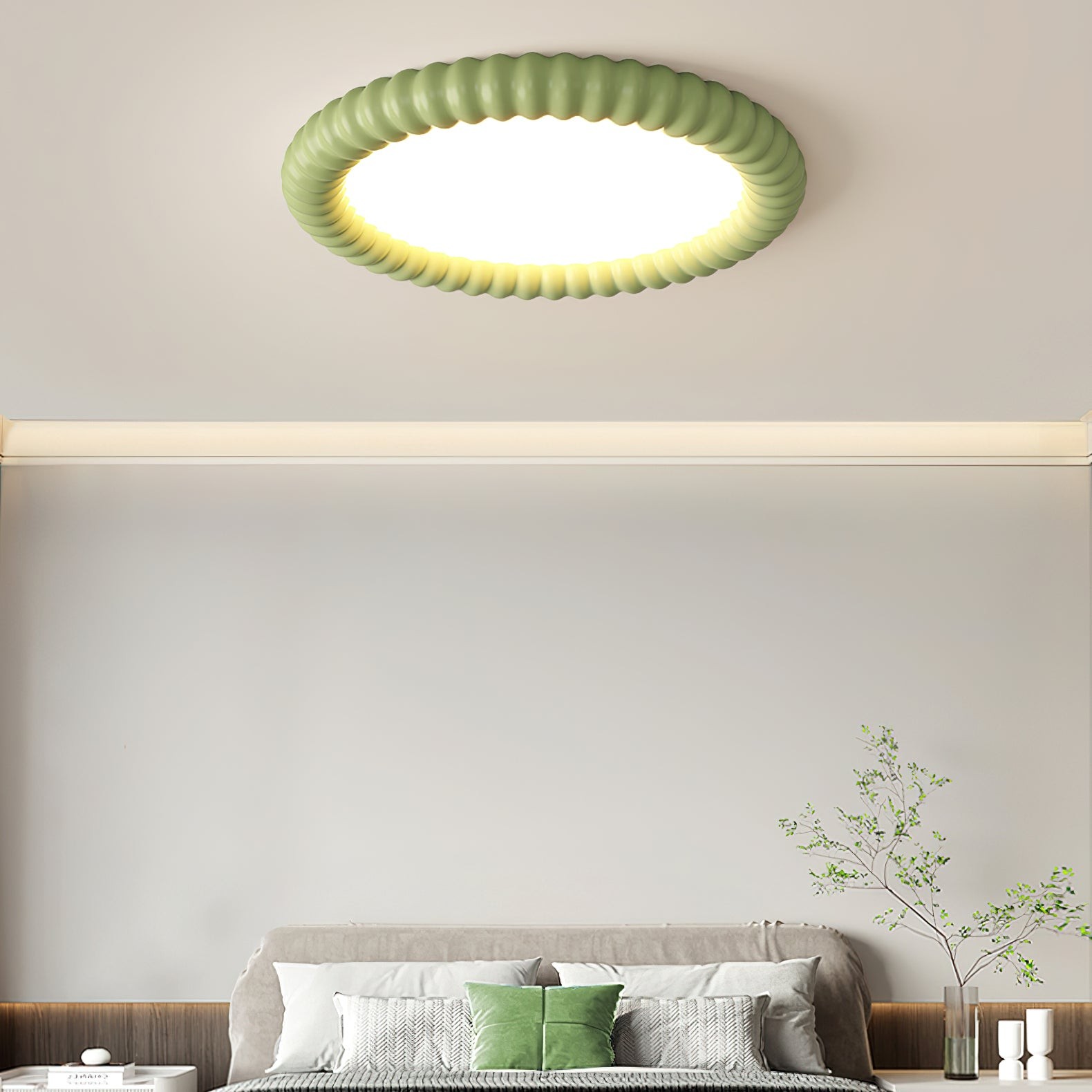 Cream Style Ripple Ring Ceiling Lamp M525