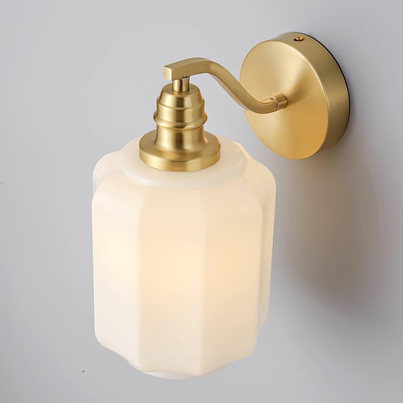 Retro Brass and Glass Wall Lamp M253