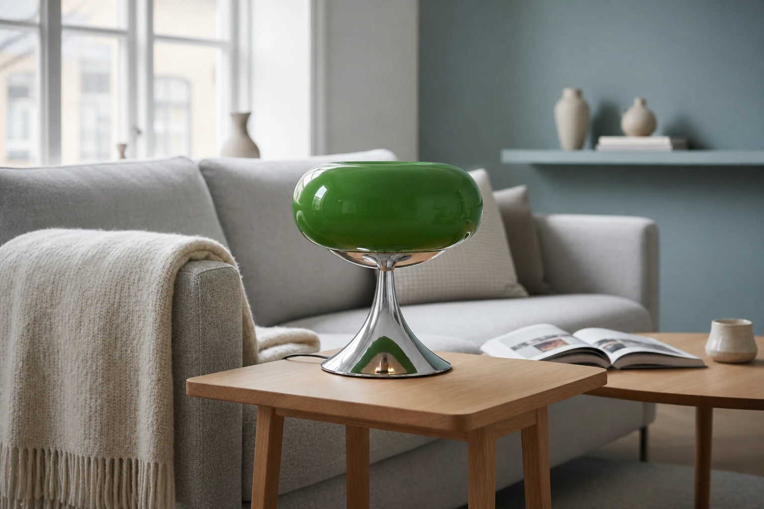Lampa Lollora stylizowana na bezpieczną dla źródła scenę lifestylową