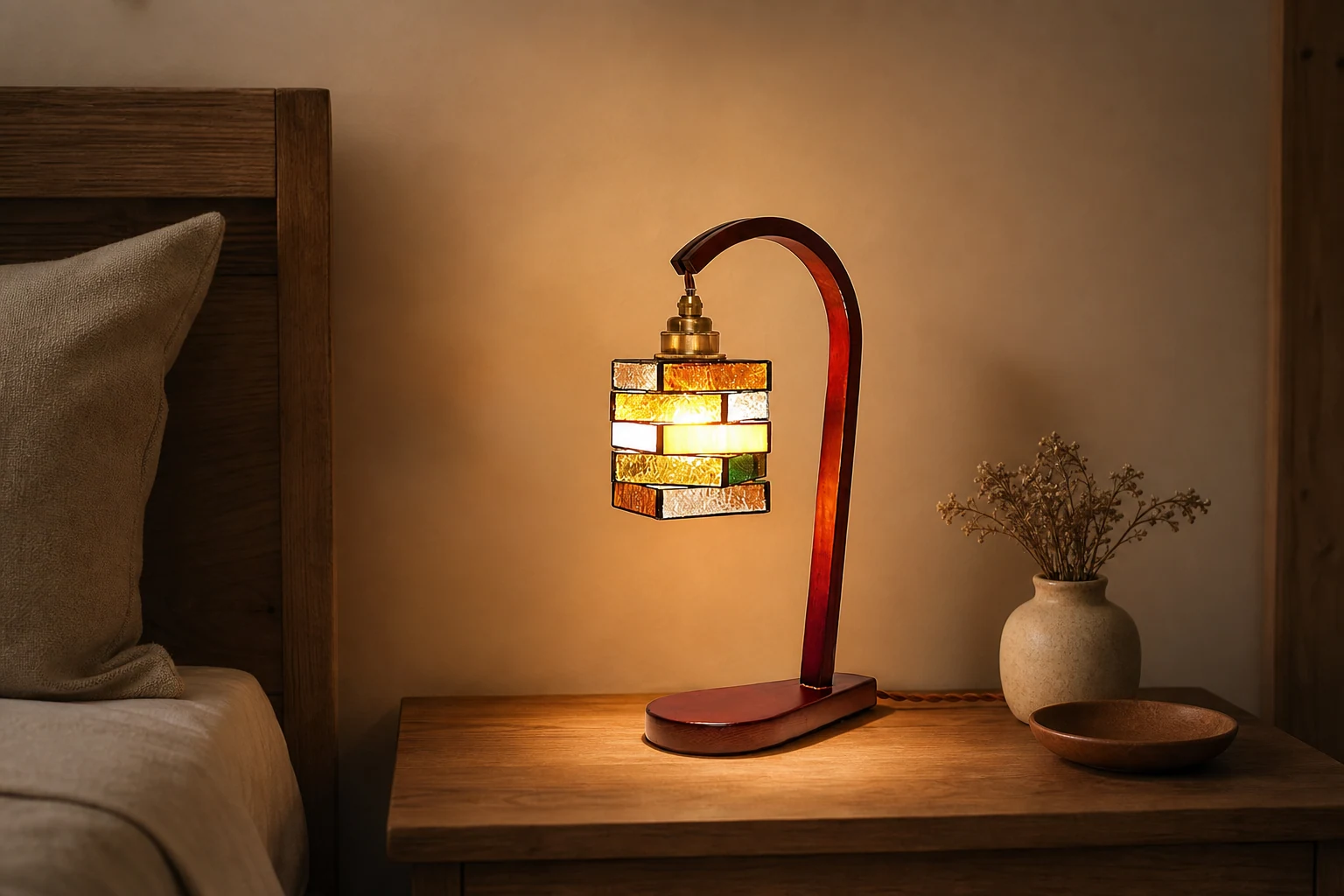 Lampa stołowa Brikra D122 w stylizowanej scenie wnętrza