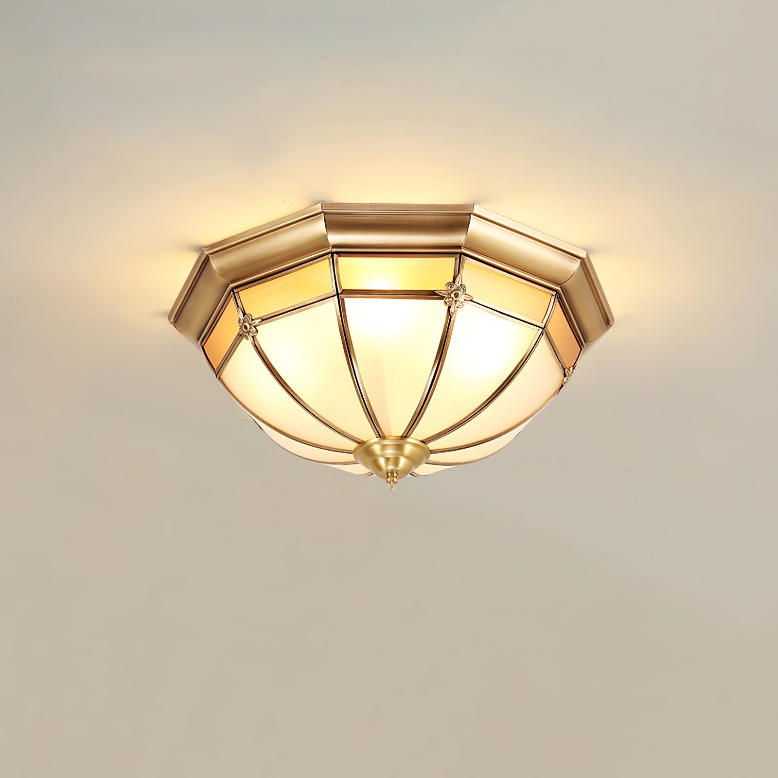 Dome Brass Flush Ceiling Lamp M563