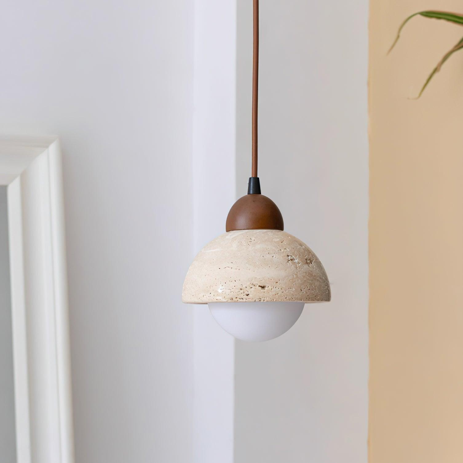 Yellow Travertine Wabi-Sabi Style Pendant Lamp M200