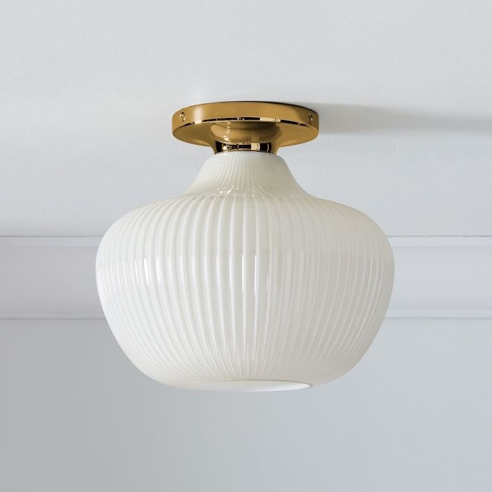 Rivrona Glass Flush Mount Ceiling Light - Modern Champagne Globe Design T107