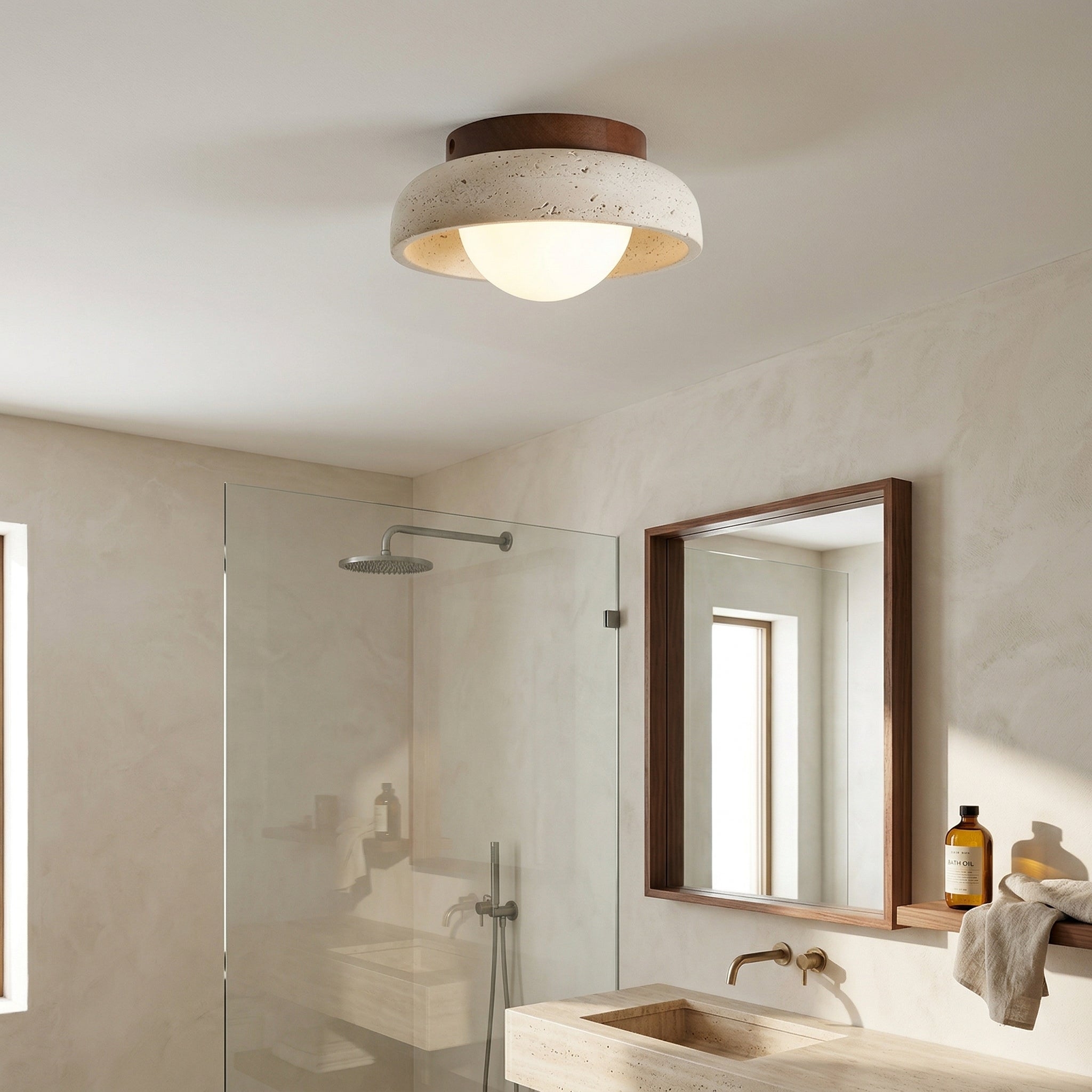Piedra Travertine Ceiling Lamp D682