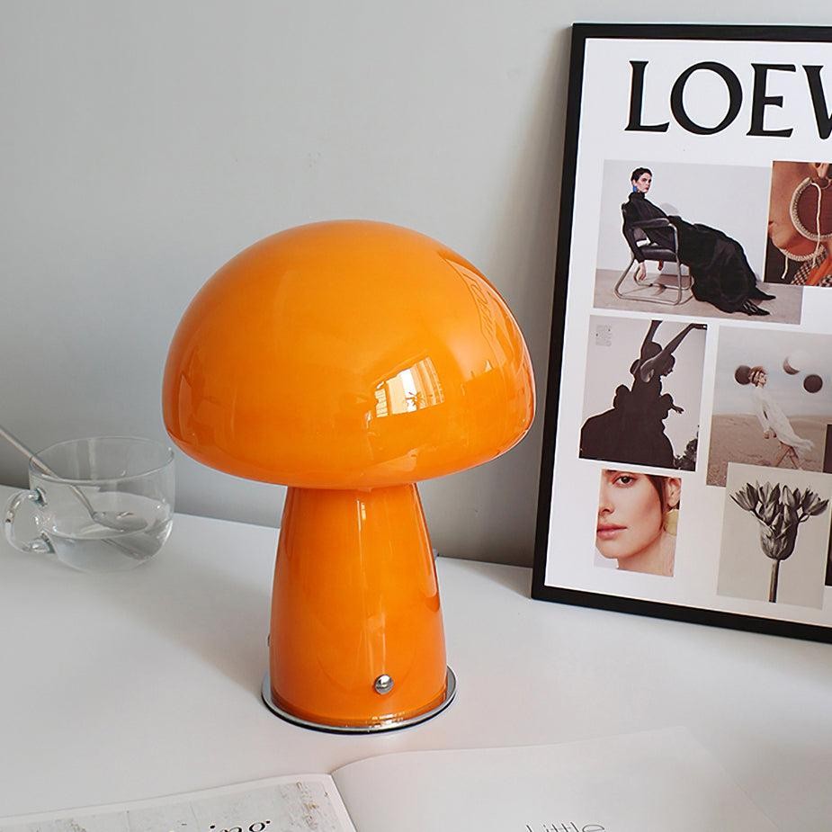 Vintage Bauhaus Glass Mushroom Table Lamp S79