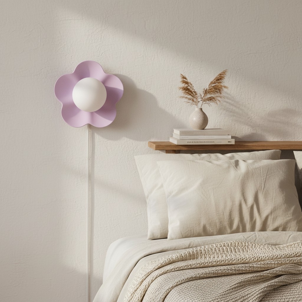 Florixa Blooming Flower Wall Sconce - Plug-in and Hardwired Lamp for Bedroom Decor T505