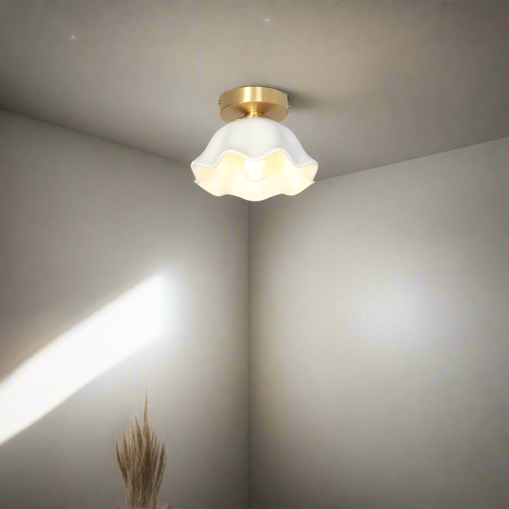 Blossom Glow Mid-Century Ceramic Ceiling Light D952