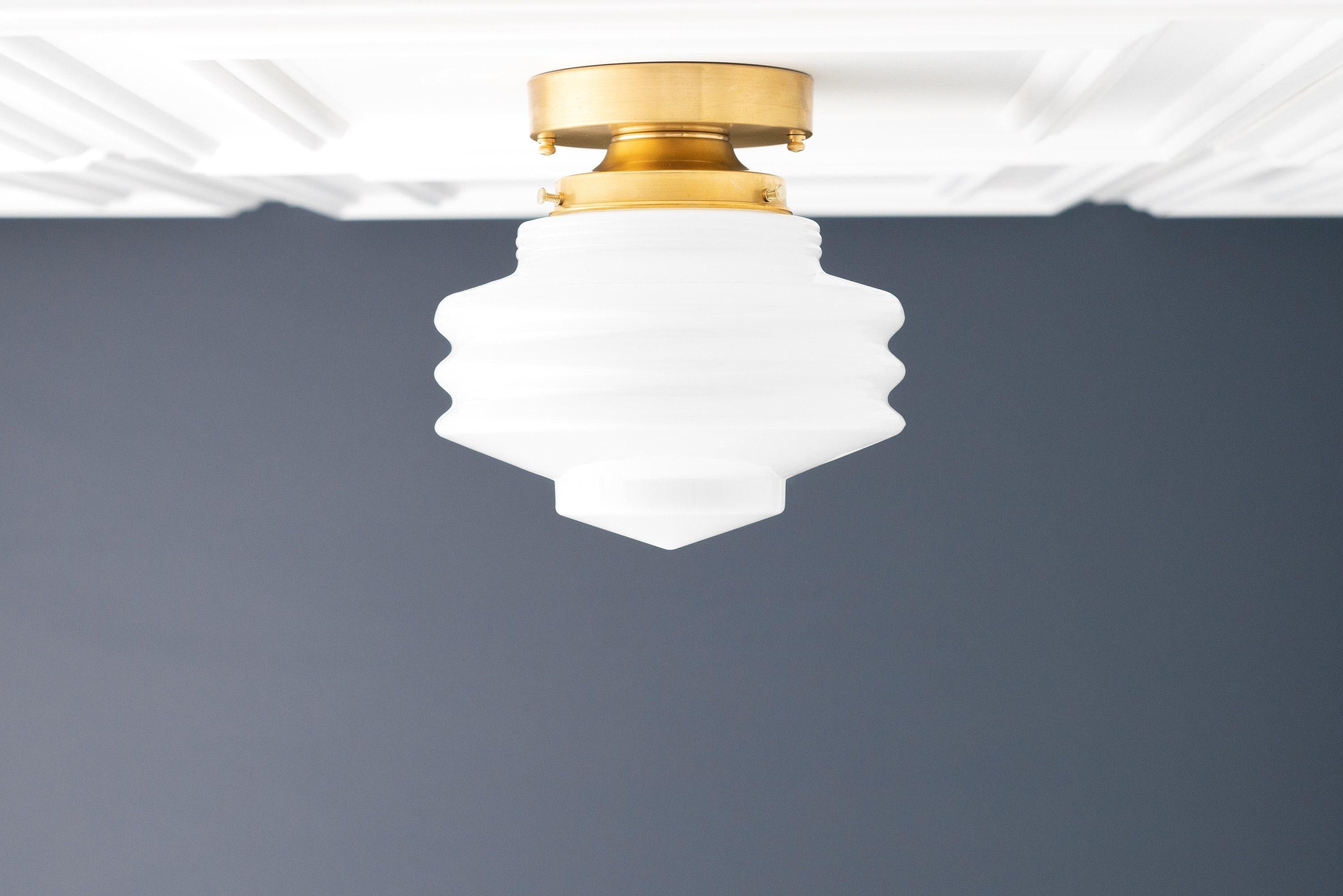 Geotower Glass Art Deco Ceiling Light - Glass Globe - Elegant Home Fixture T366