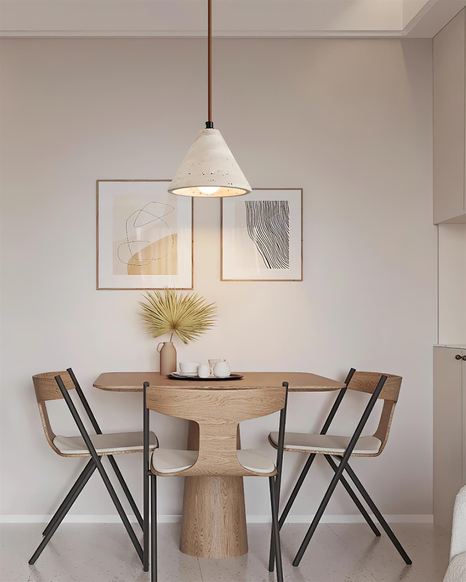Travertine Conical Pendant Lamp M262