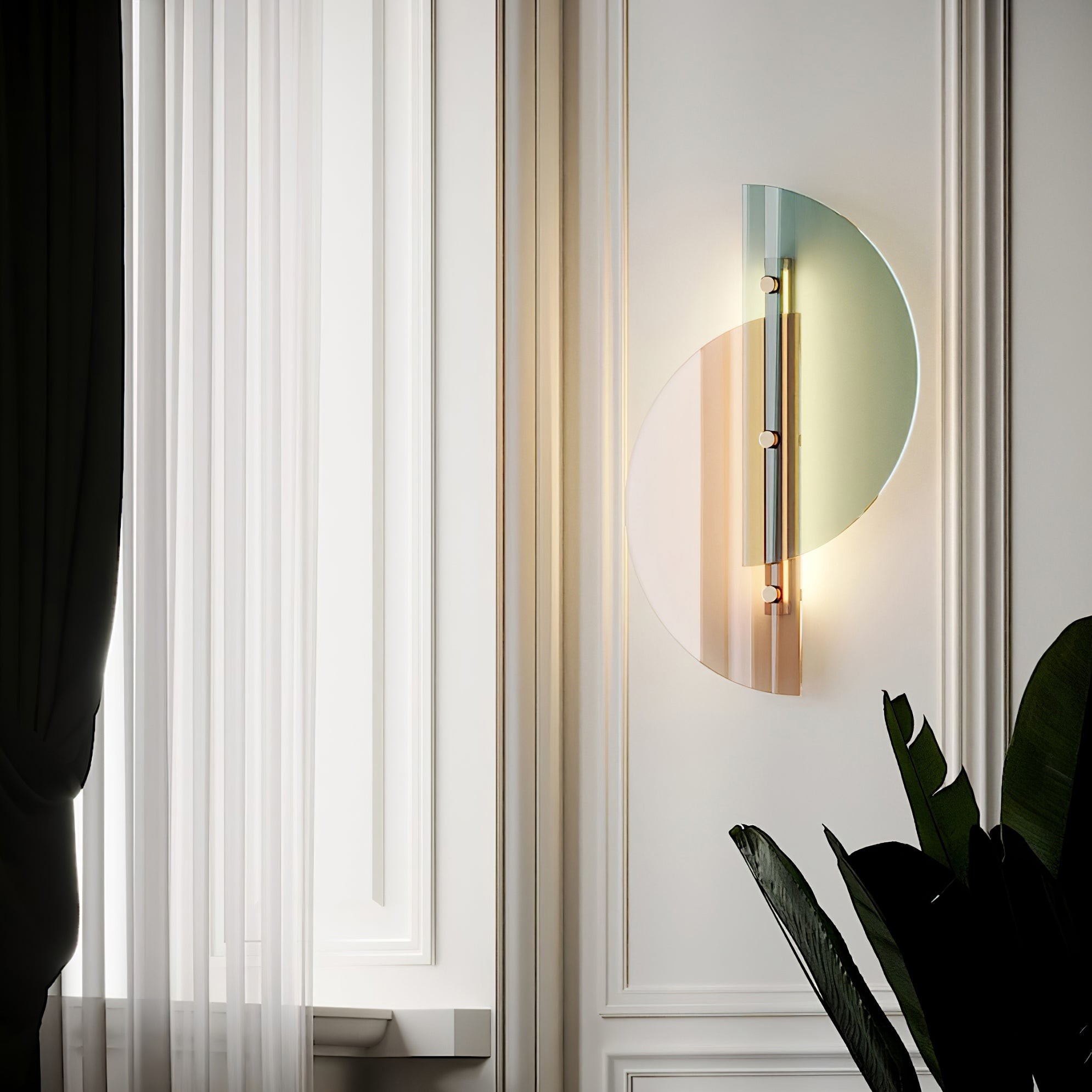 Simple Fan-Shaped Glass Arc Wall Lamp M121