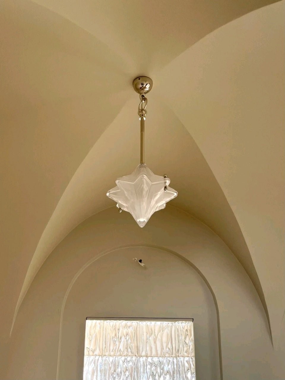 Art Deco Astris Elara Star Pendant Light - Frosted Glass Pendant with Geometric Style T434