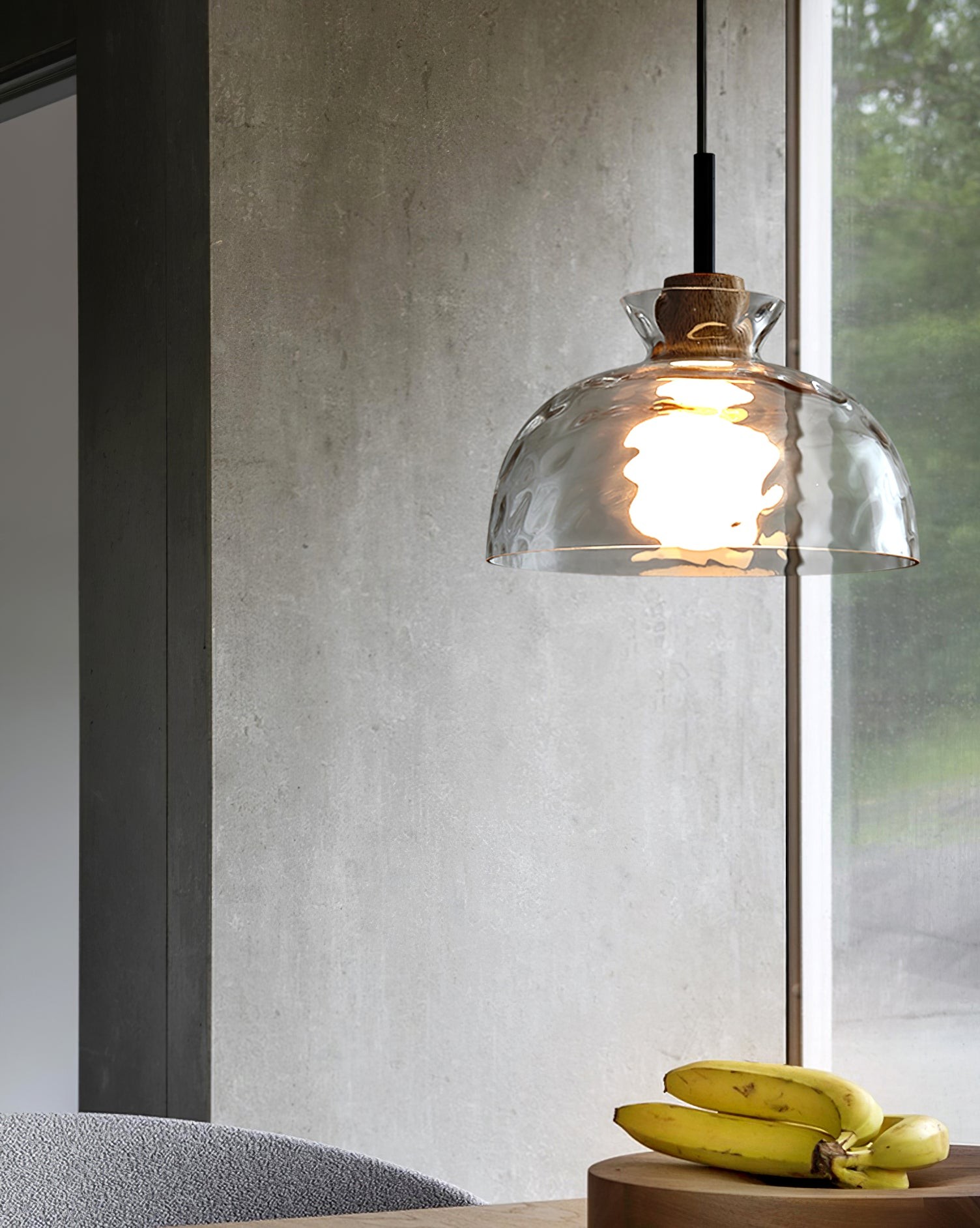 Modern Water Ripple Transparent Glass Pendant Lamp M116