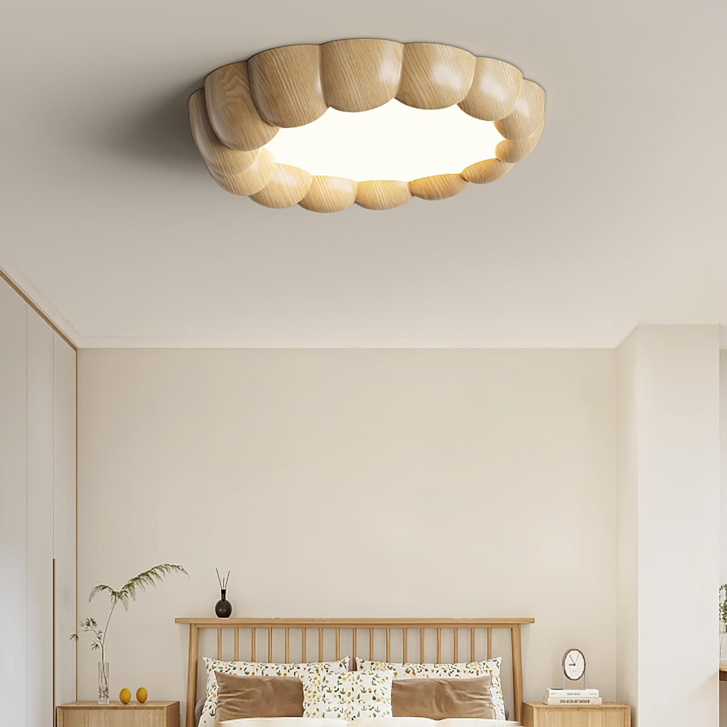 Faux Wood Ripple Ceiling Lamp M559