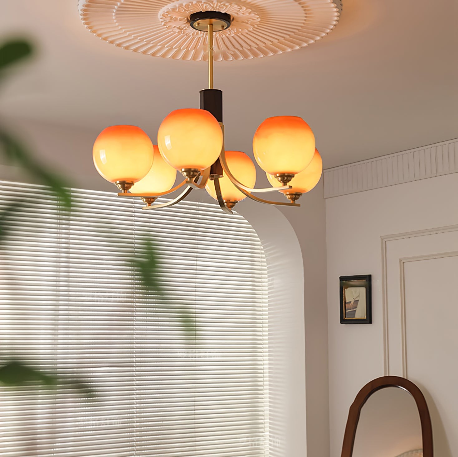 Vintage Caramel Globe Chandelier M502
