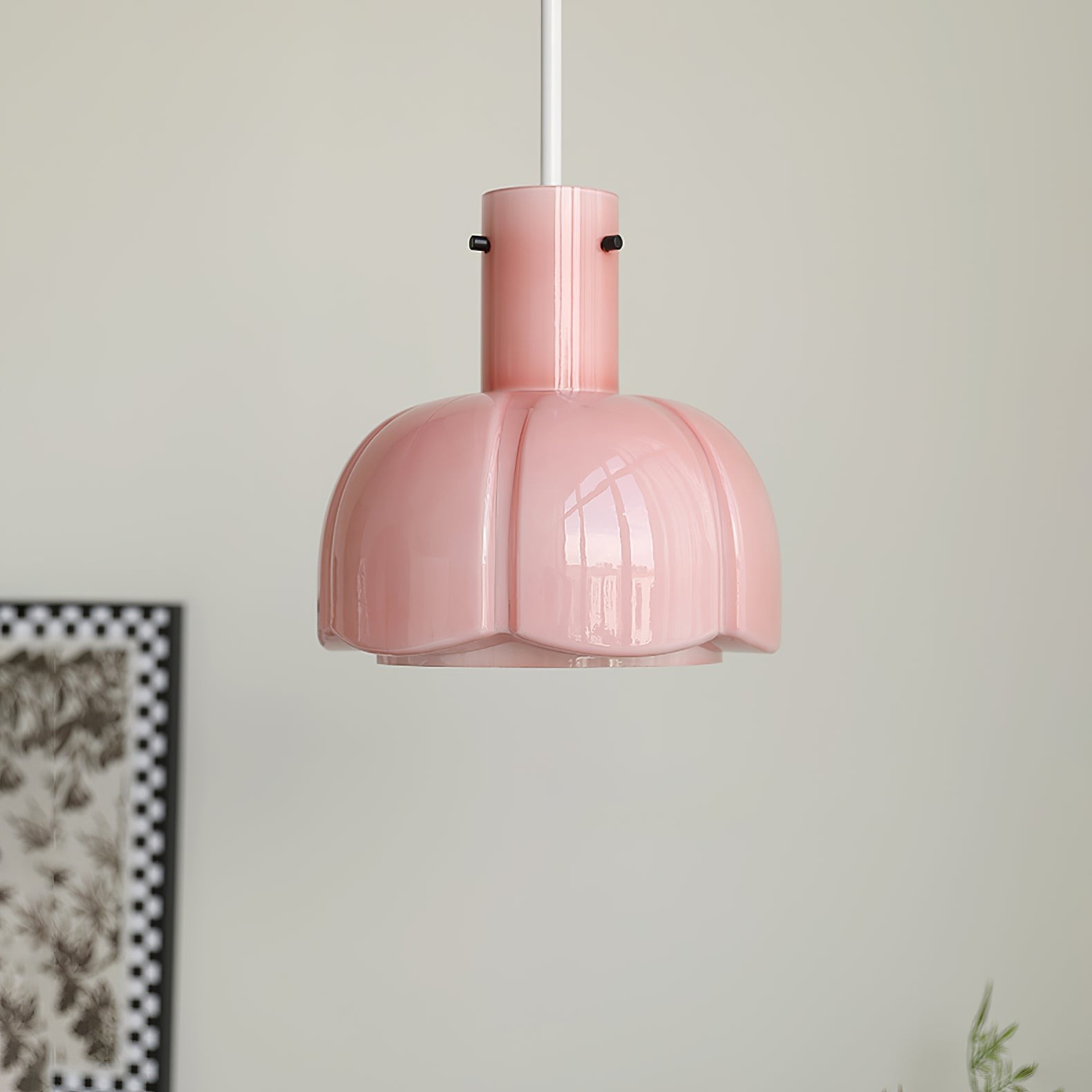 French Pastoral Style Petal Glass Pendant Light M123