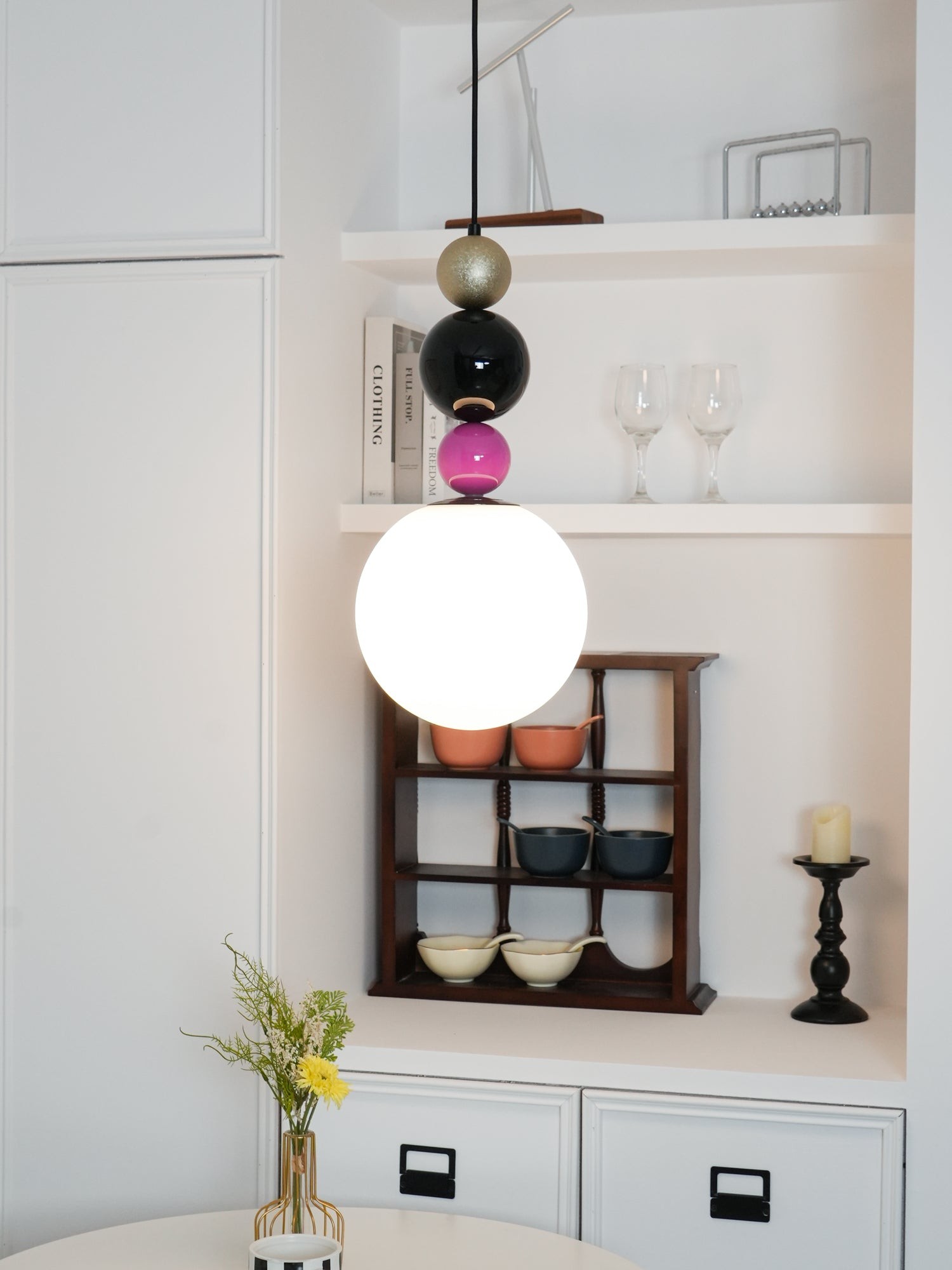 Round Balls Stacking Pink Pendant Lamp M522