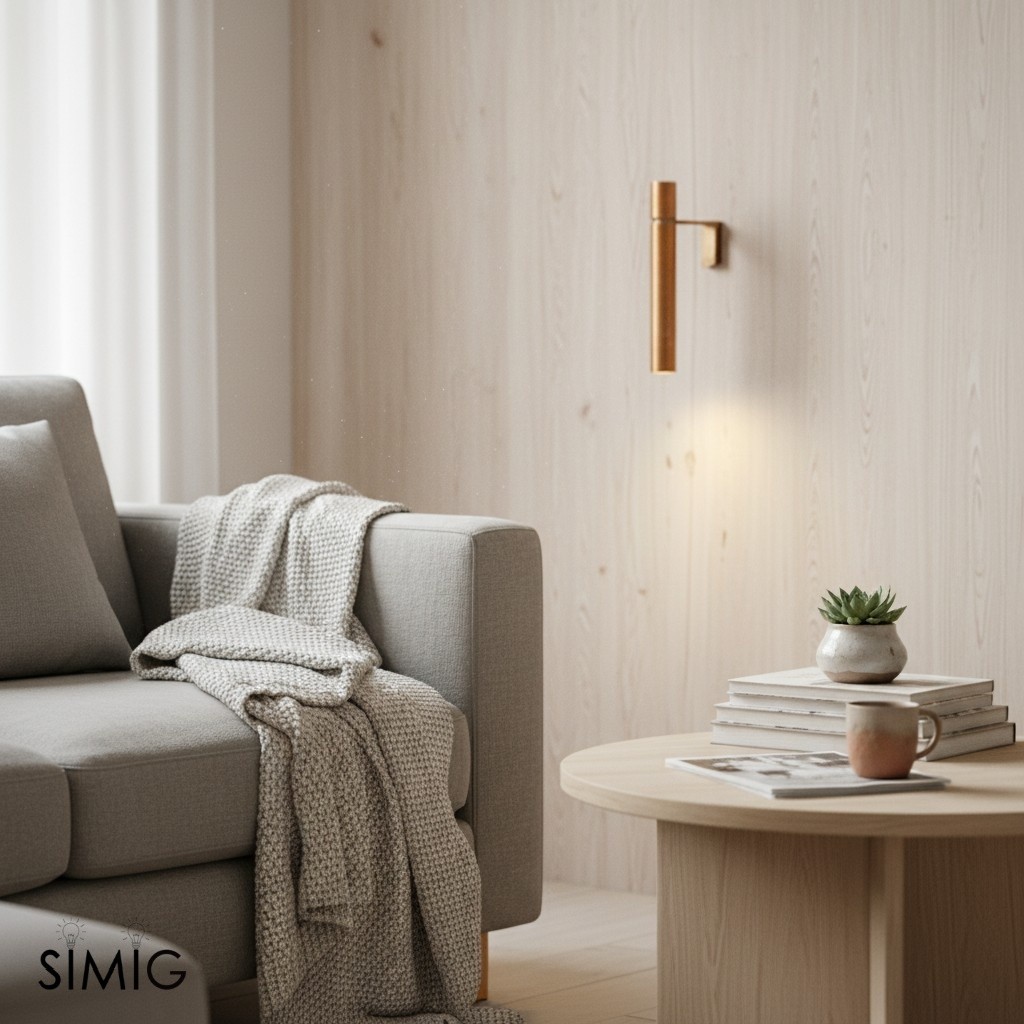 Modern Tubular Wall Lamp - Brass Cylindrical Wall Lamps for Living Room S362