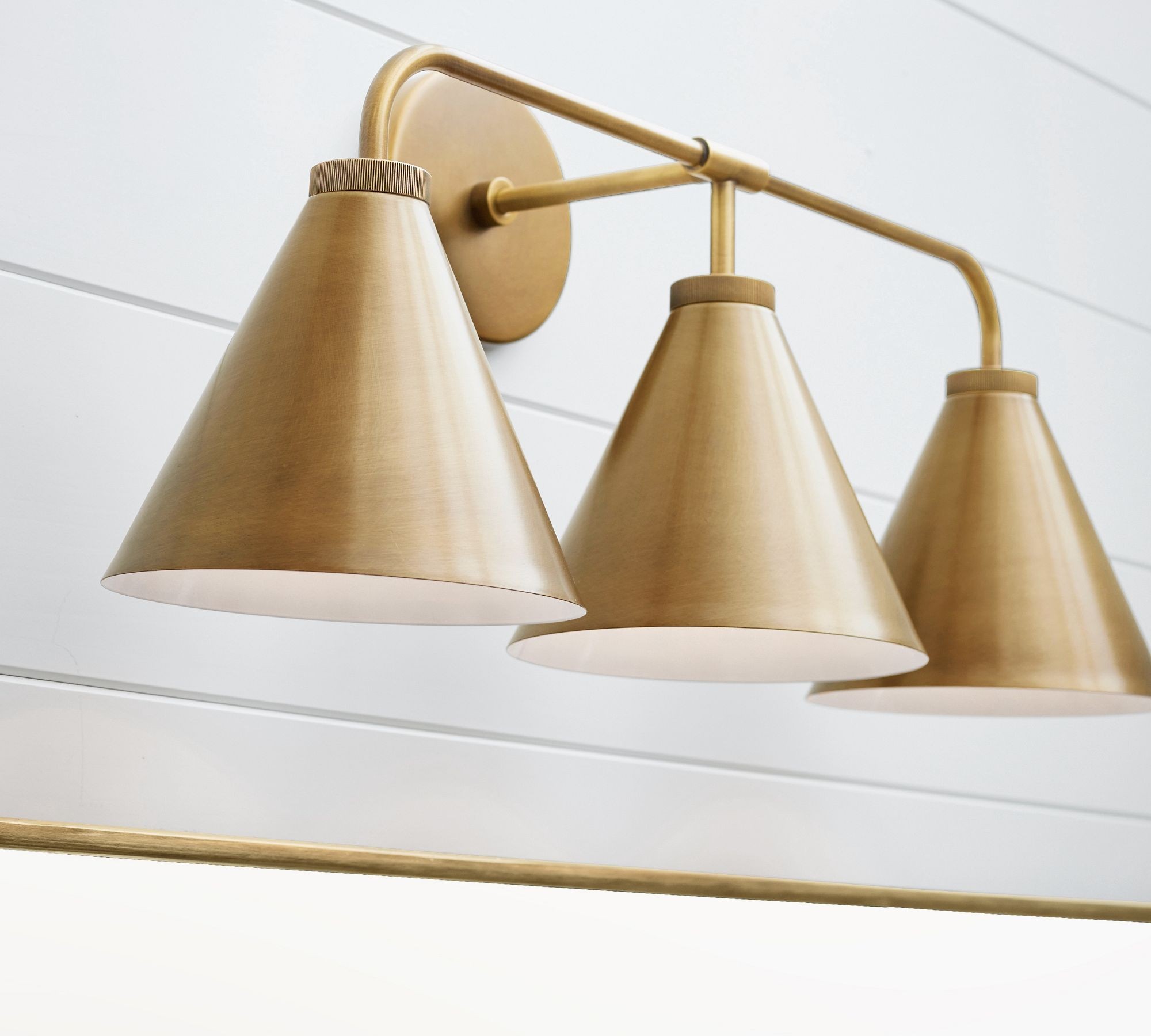 Korvi Iron Tapered Sconce Light - Wall Fixture in Black or Brass T125