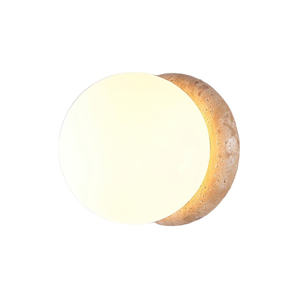 Japanese Style Wabi-Sabi Travertine Spherical Wall Lamp M90
