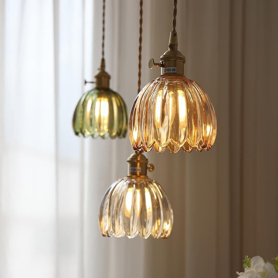 Japanese Retro Glass Flower Pendant Light S28