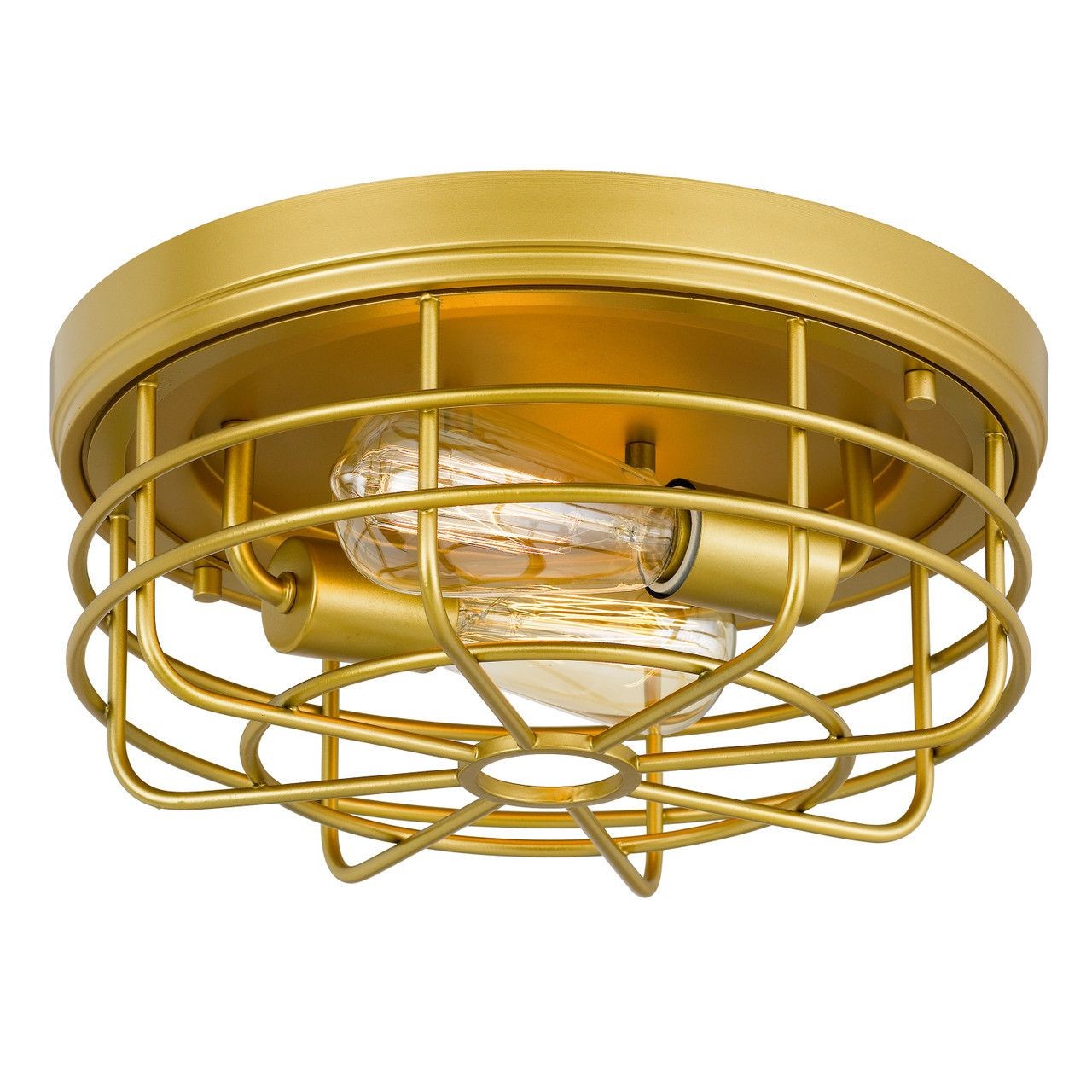 Industrial Flush Mount Metal Cage Round Ceiling Light S115
