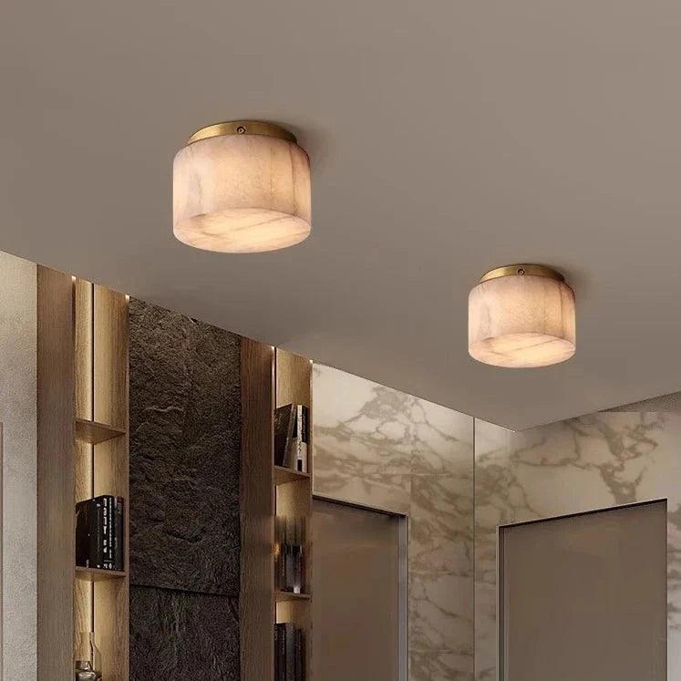 Rivage Alabaster Minimalist Ceiling Light D948