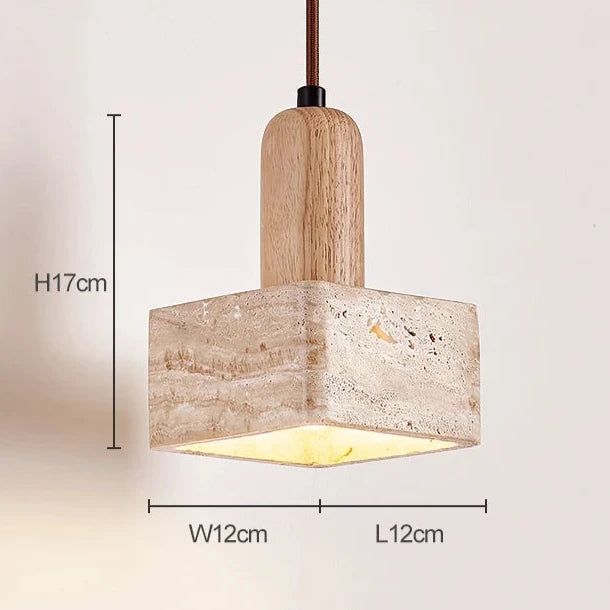 Travertine Square Pendant Light D933
