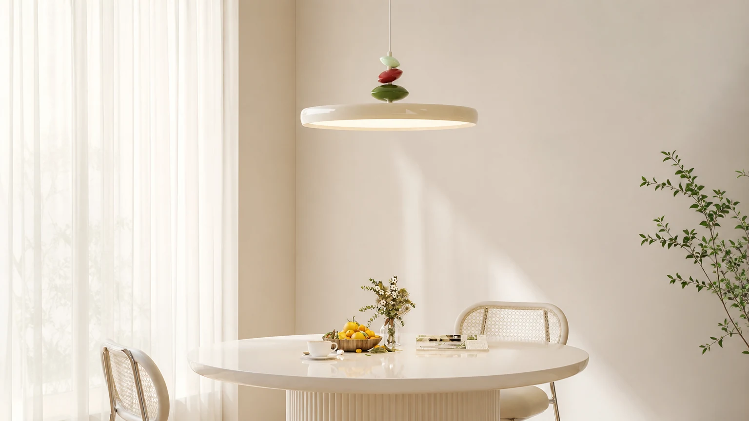 Nordisk UFO Fargerik LED-pendellampe M01 i spisestue
