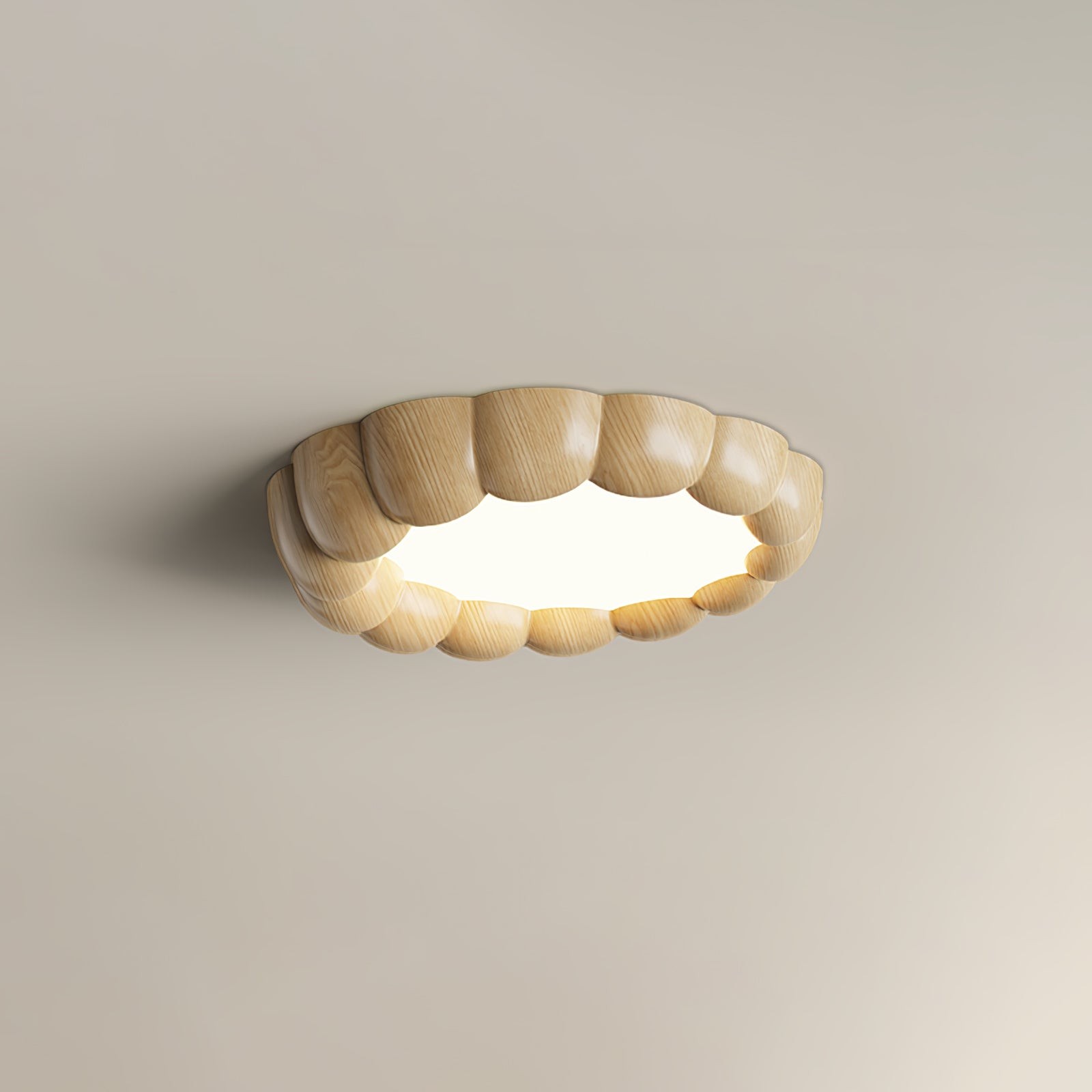Faux Wood Ripple Ceiling Lamp M559