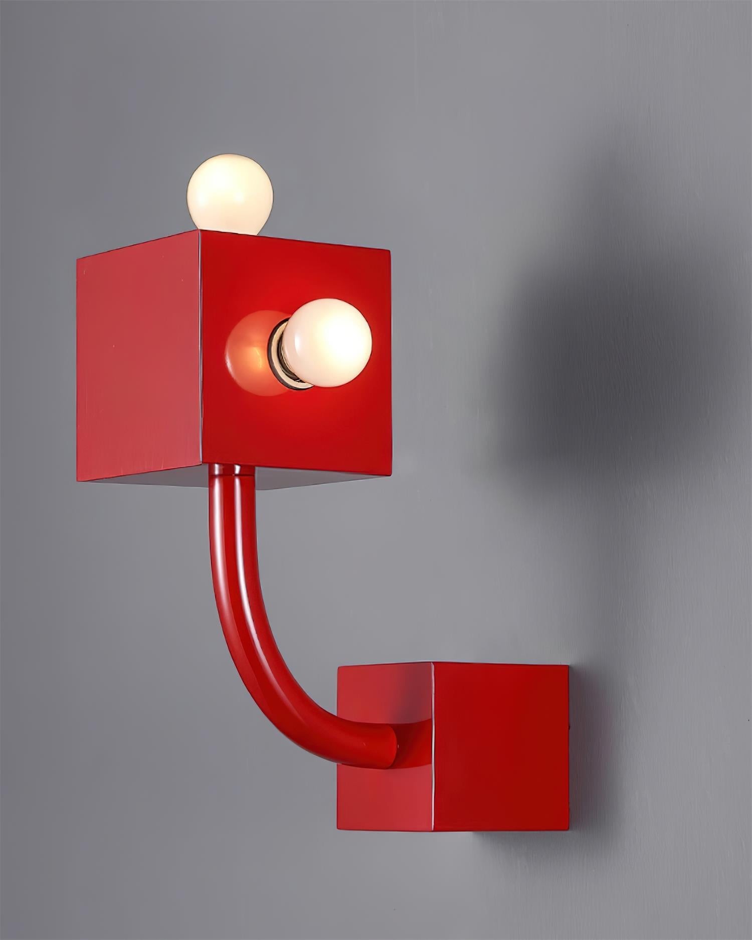 Red Cube Metal Wall Lamp M338