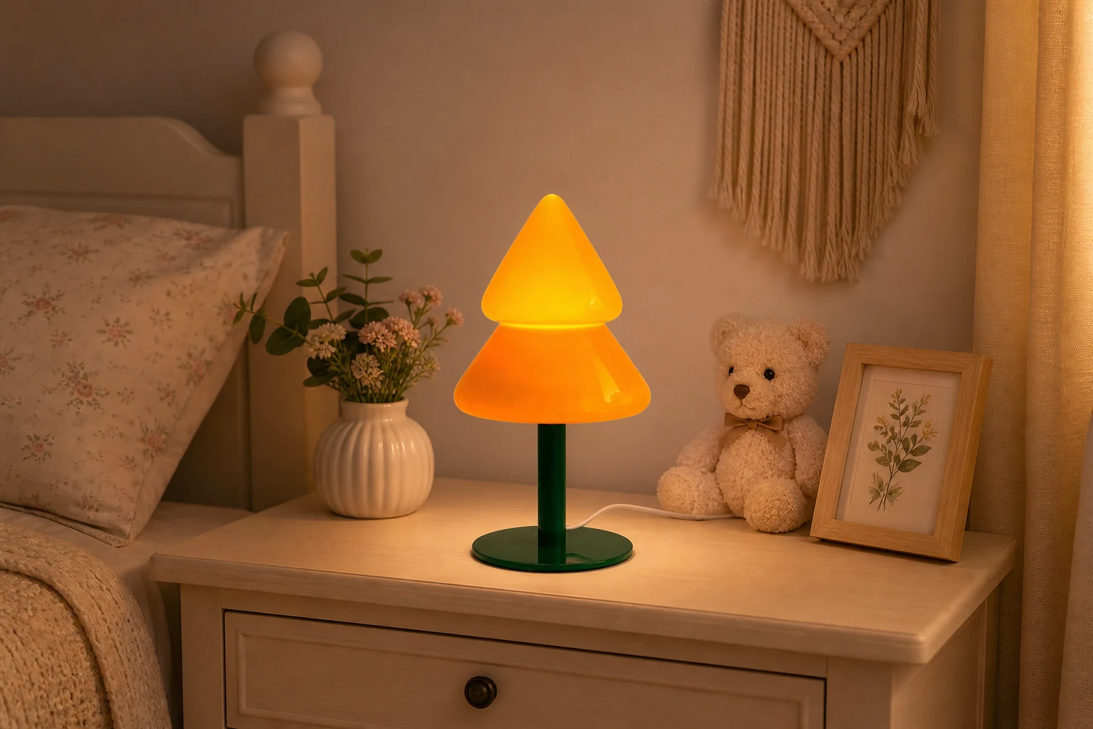 Lampa stołowa Little Tree stylizowana na przytulną scenę pokojową