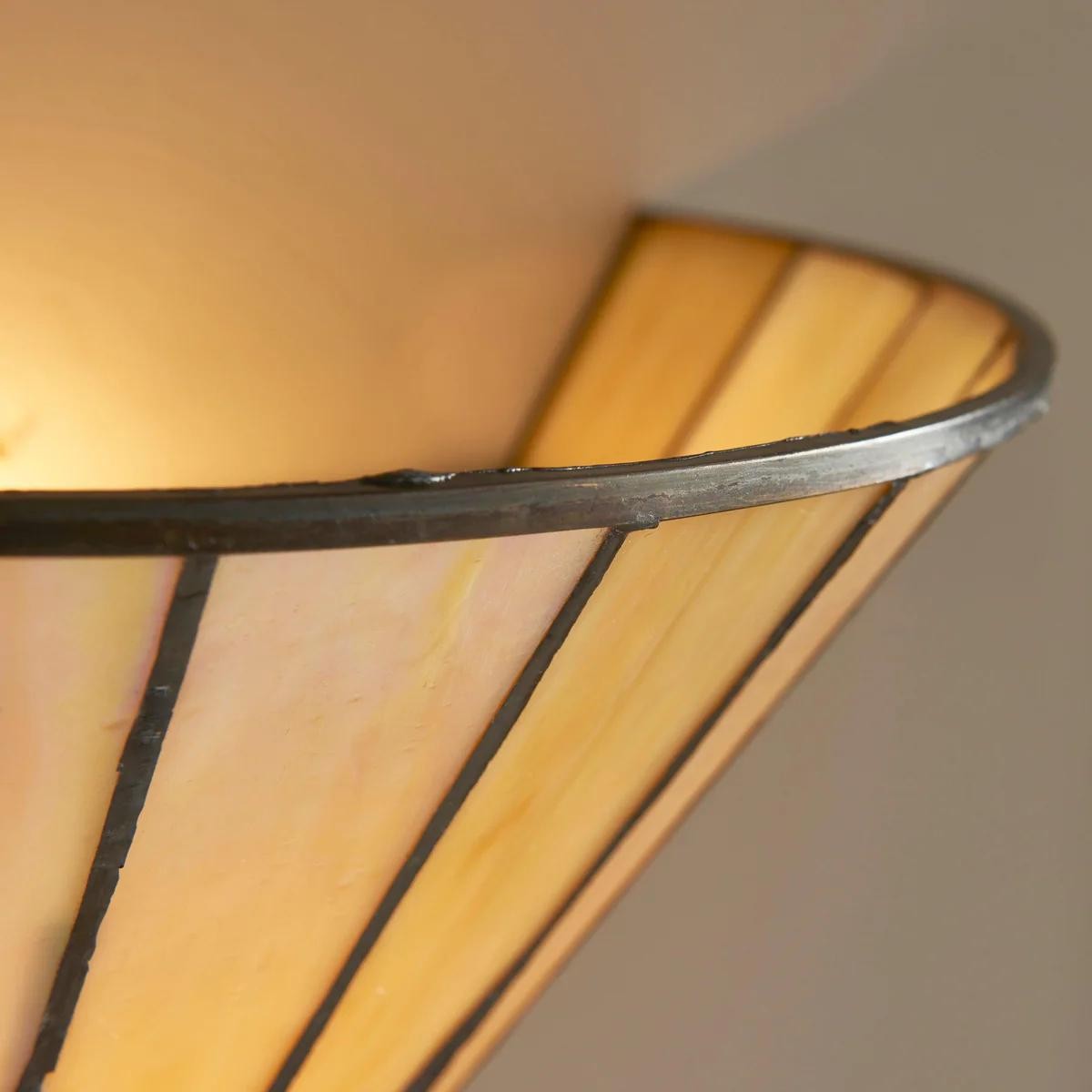 TF Dark Star Art Deco Star Tiffany Wall Sconce - Stained Glass Geometric Light for Hallway and Living Room T638